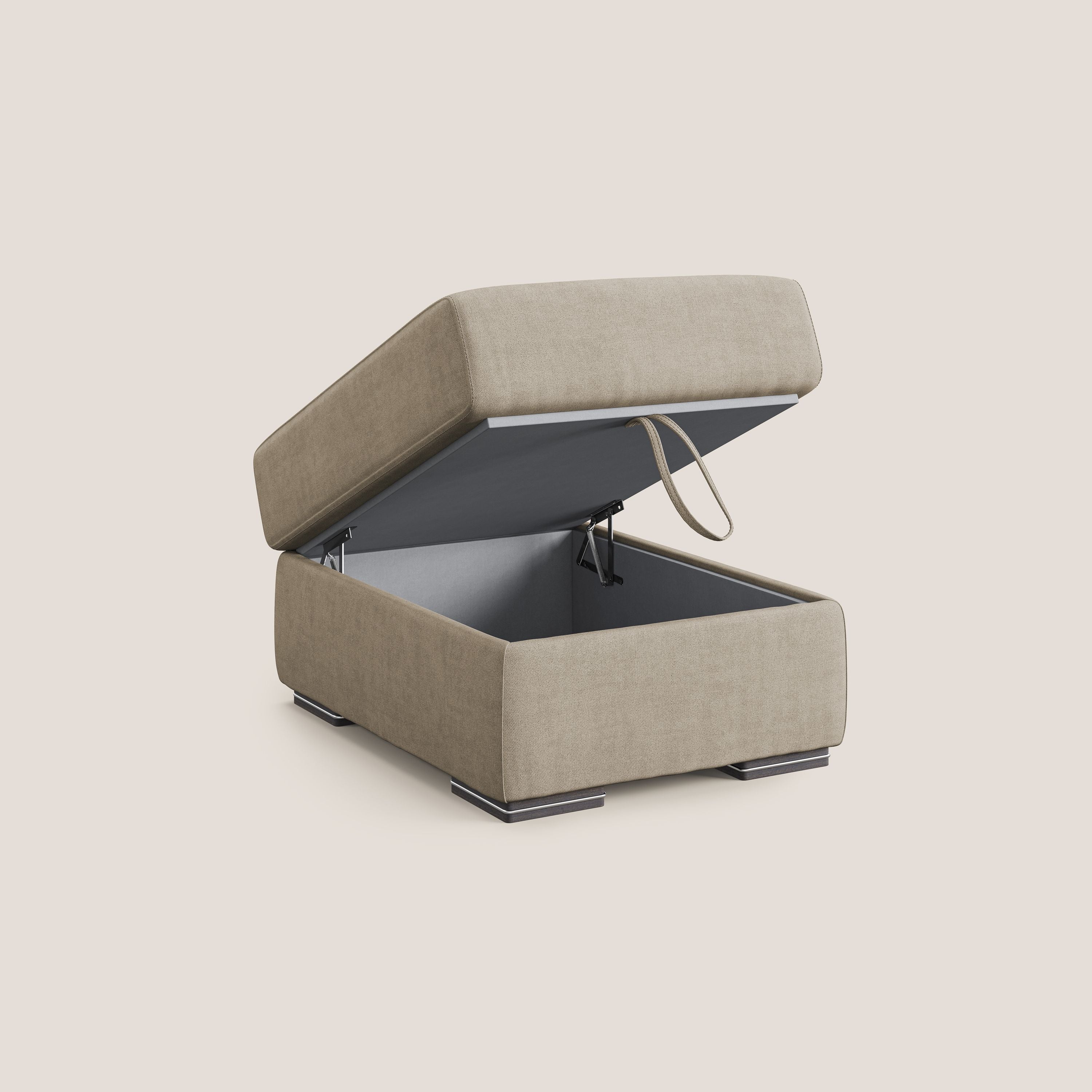 Sun pouf coffre en tissu imperméable T02 beige - Image 6