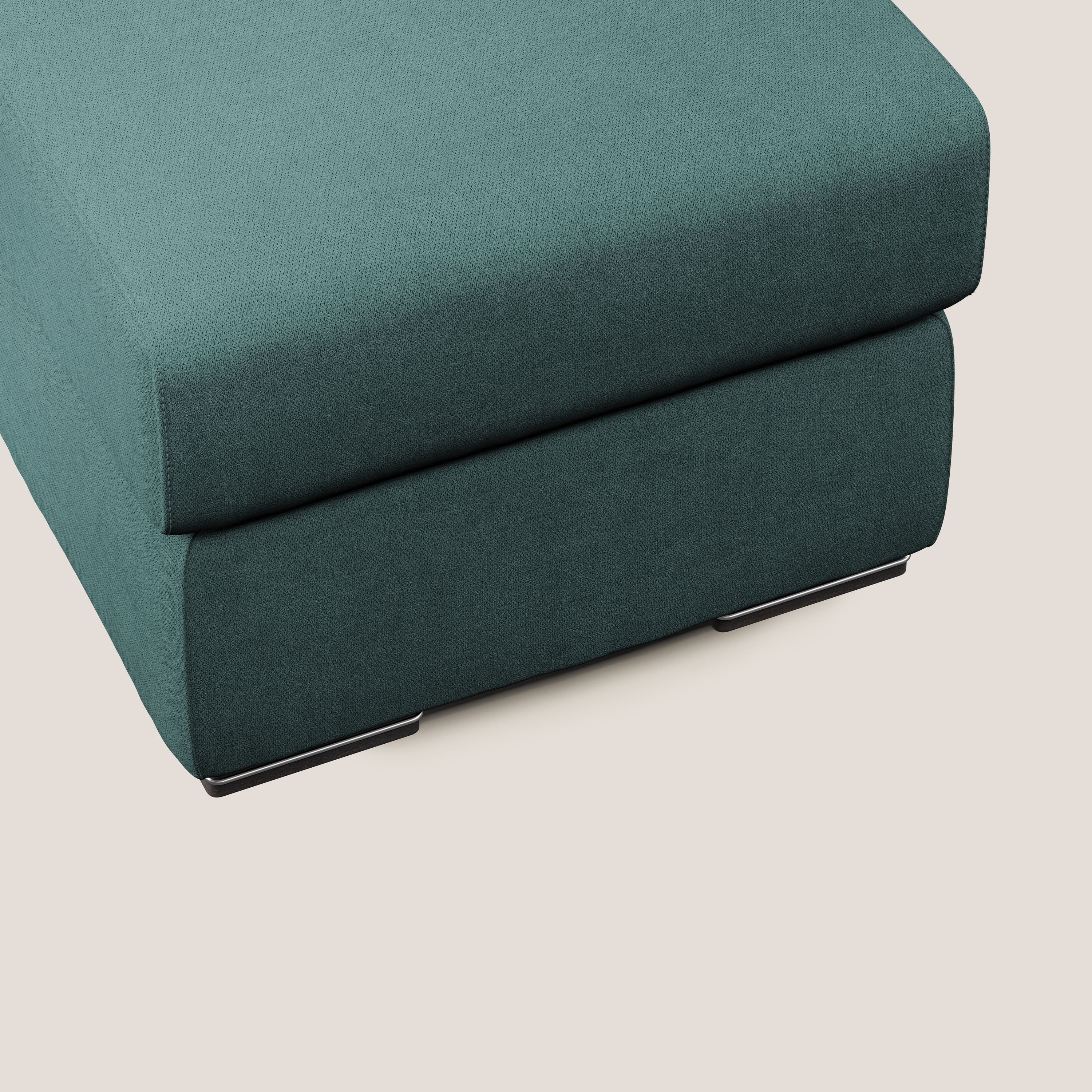 Sun pouf coffre en tissu imperméable T02 bleu canard - Image 4