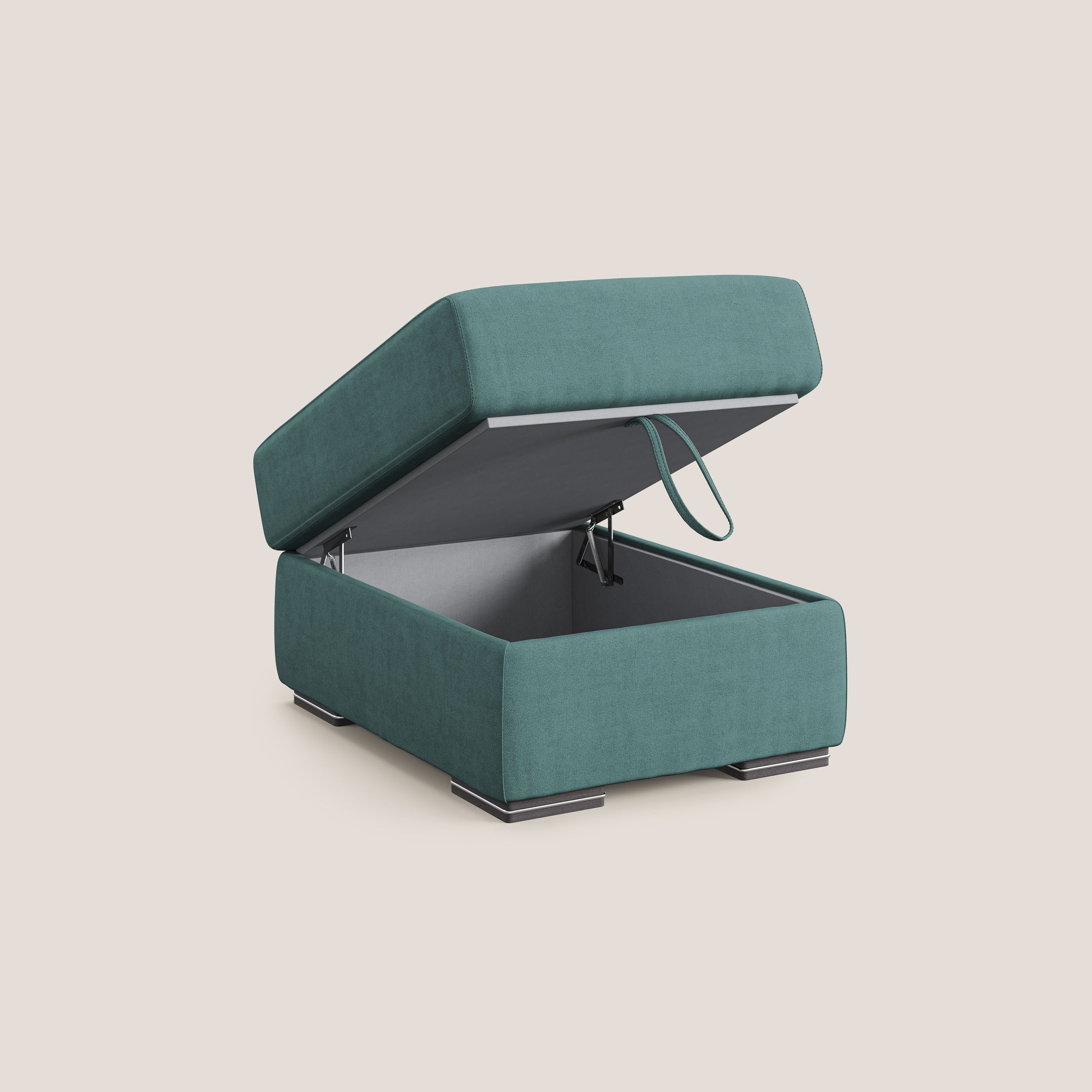 Sun pouf coffre en tissu imperméable T02 bleu canard - Image 6