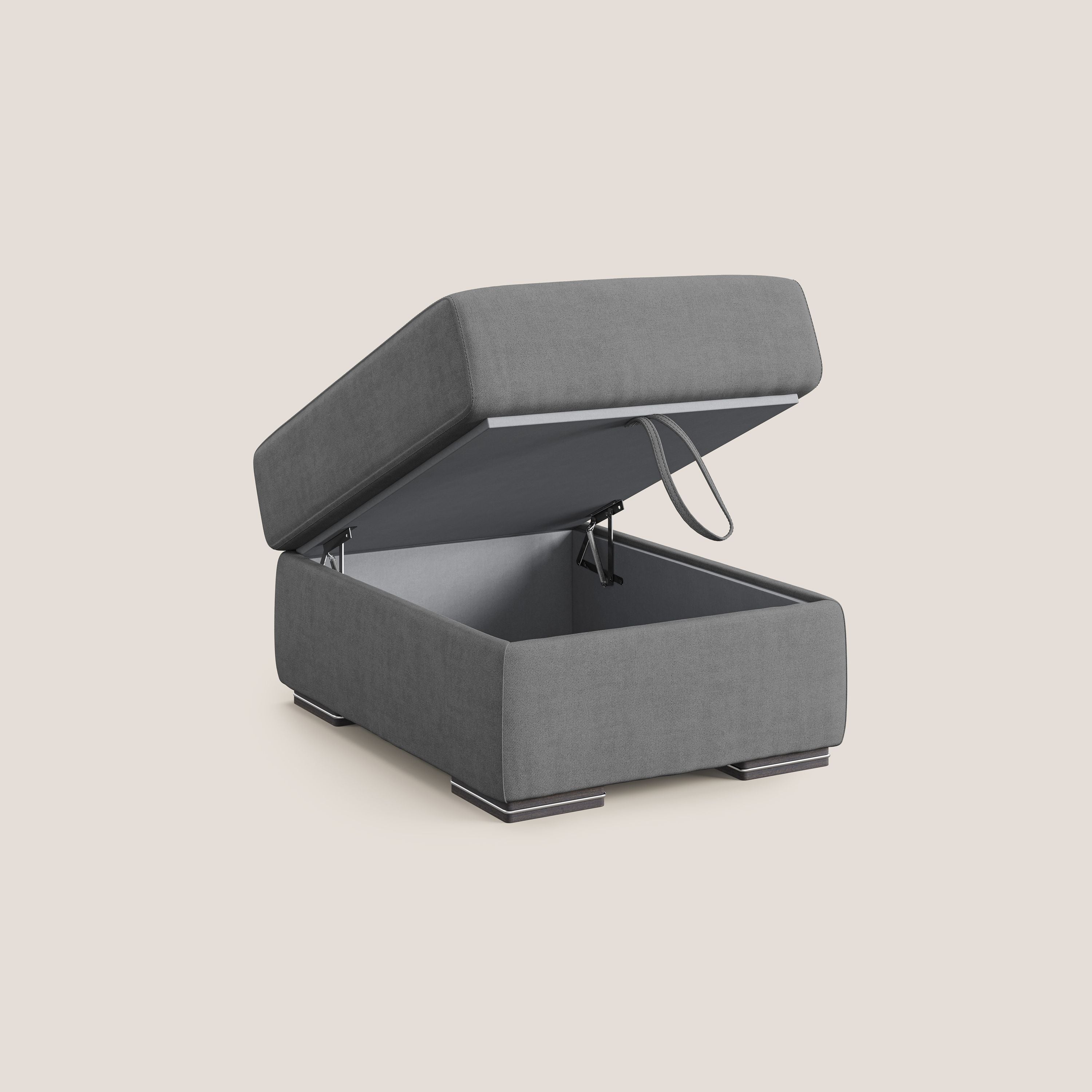 Sun pouf coffre en tissu imperméable T02 gris - Image 6