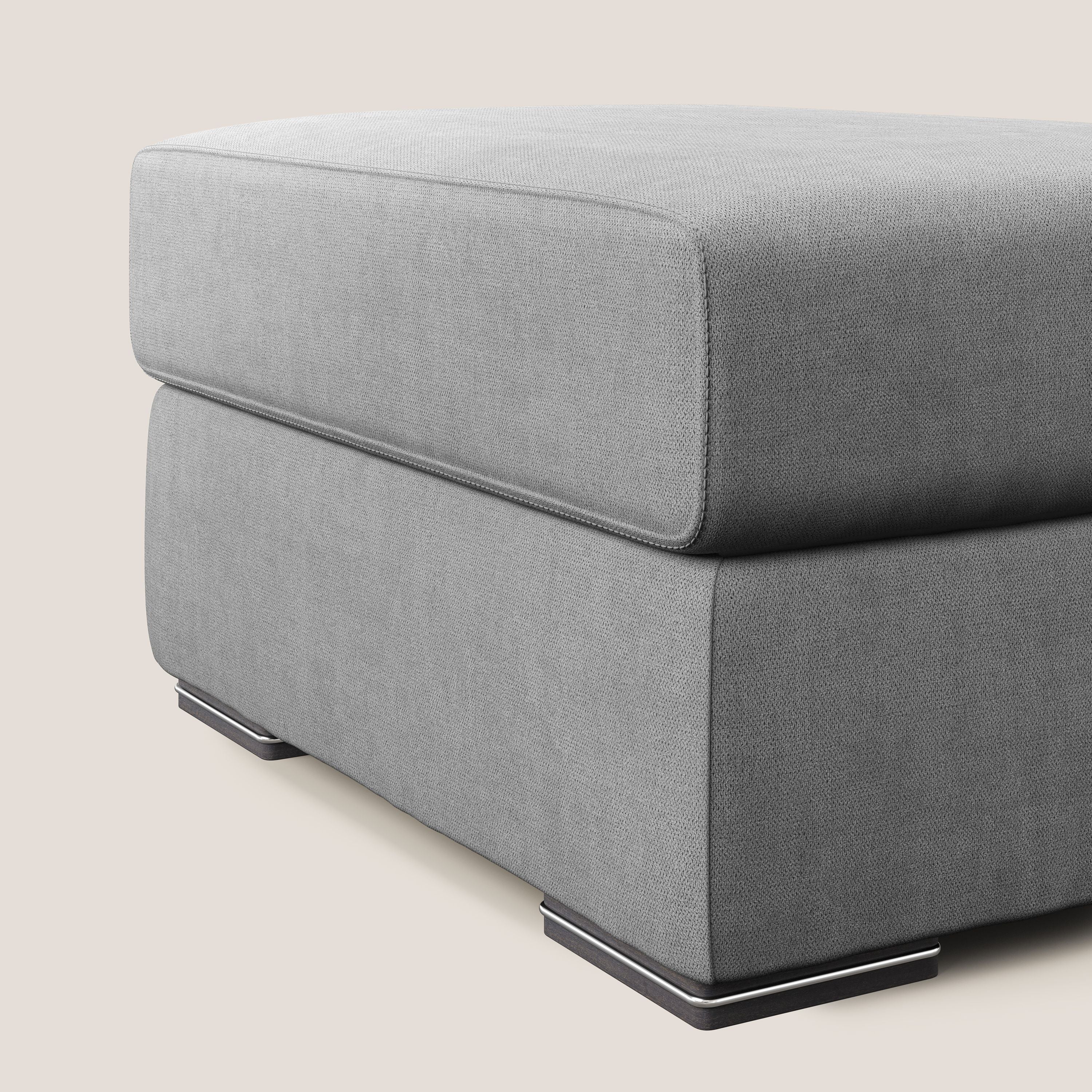 Sun pouf coffre en tissu imperméable T02 gris clair - Image 3