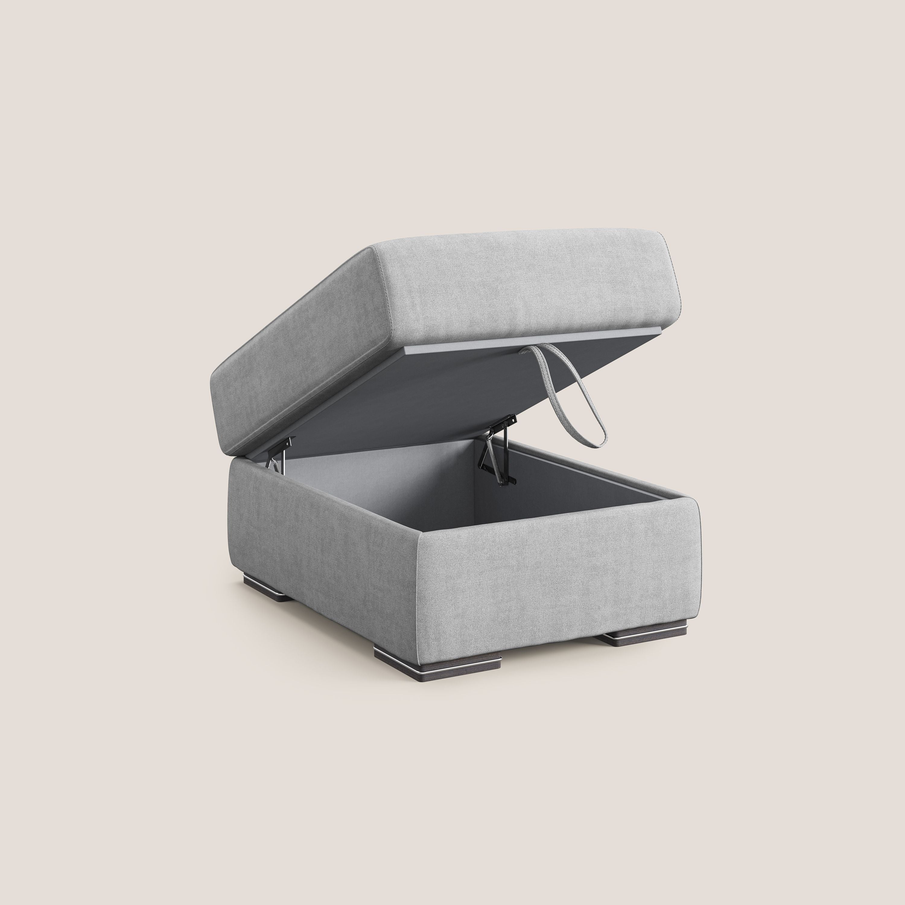 Sun pouf coffre en tissu imperméable T02 gris clair - Image 6