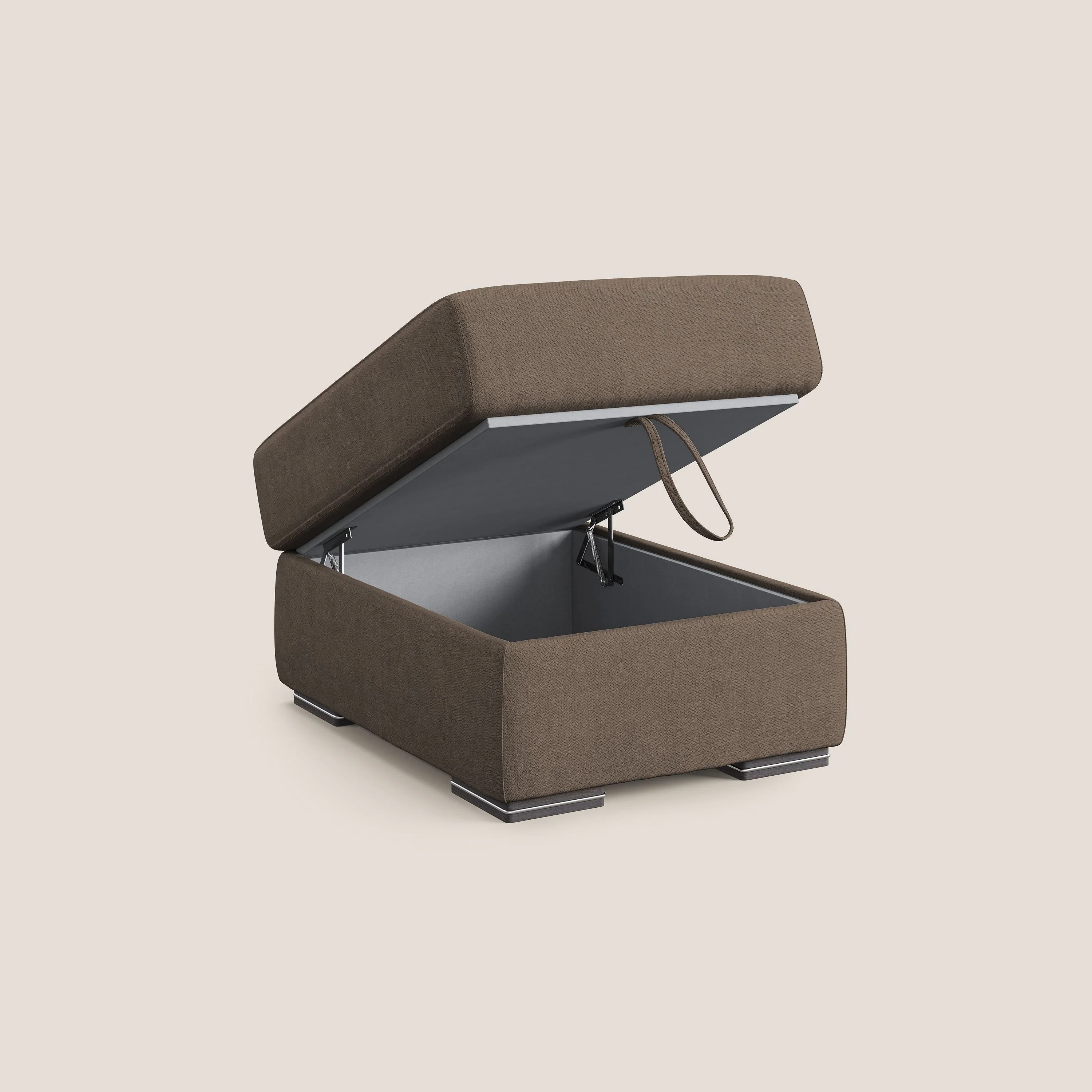 Sun pouf coffre en tissu imperméable T02 marron - Image 6