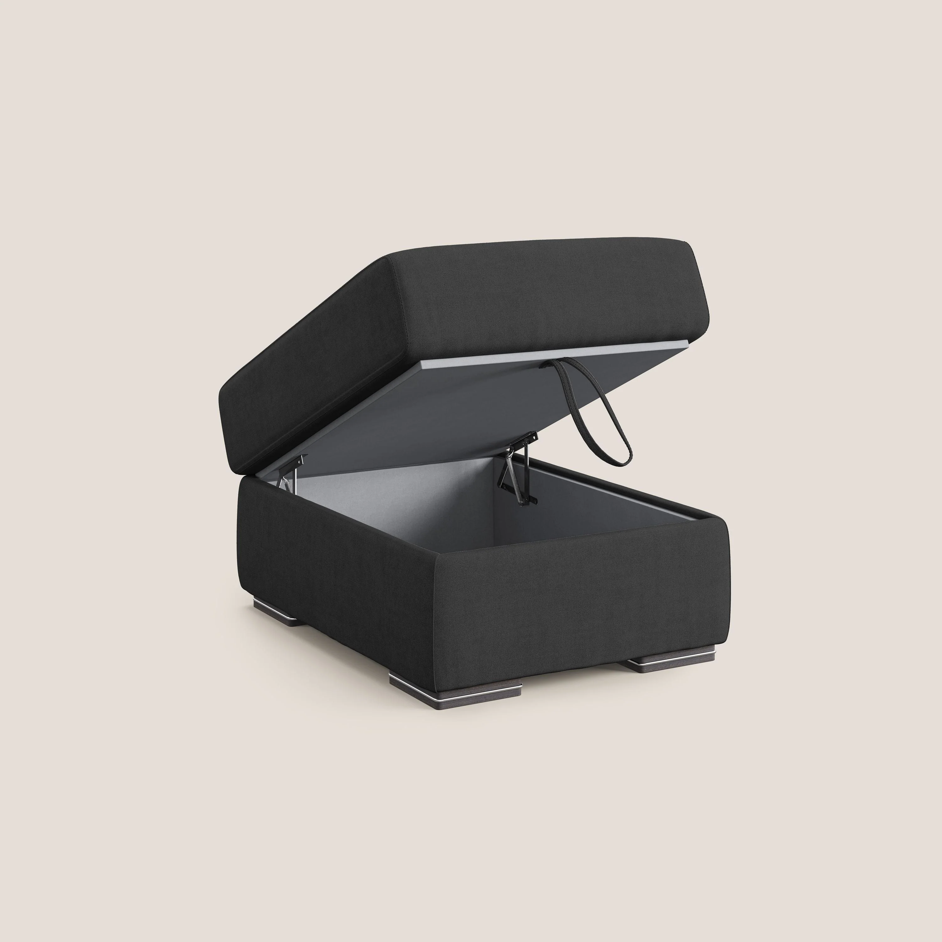 Sun pouf coffre en tissu imperméable T02 noir - Image 6