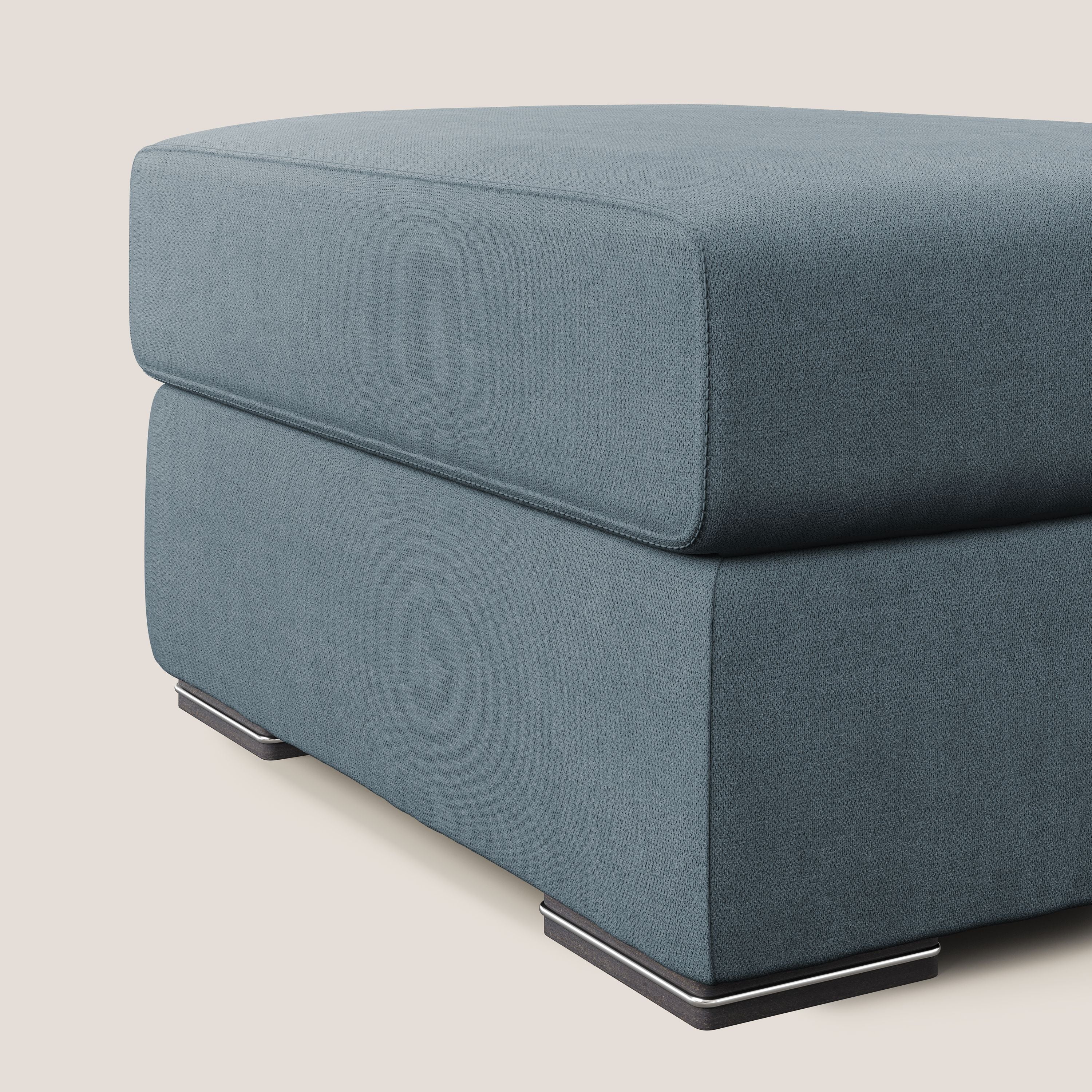 Sun pouf coffre en tissu imperméable T02 bleu pastel - Image 3