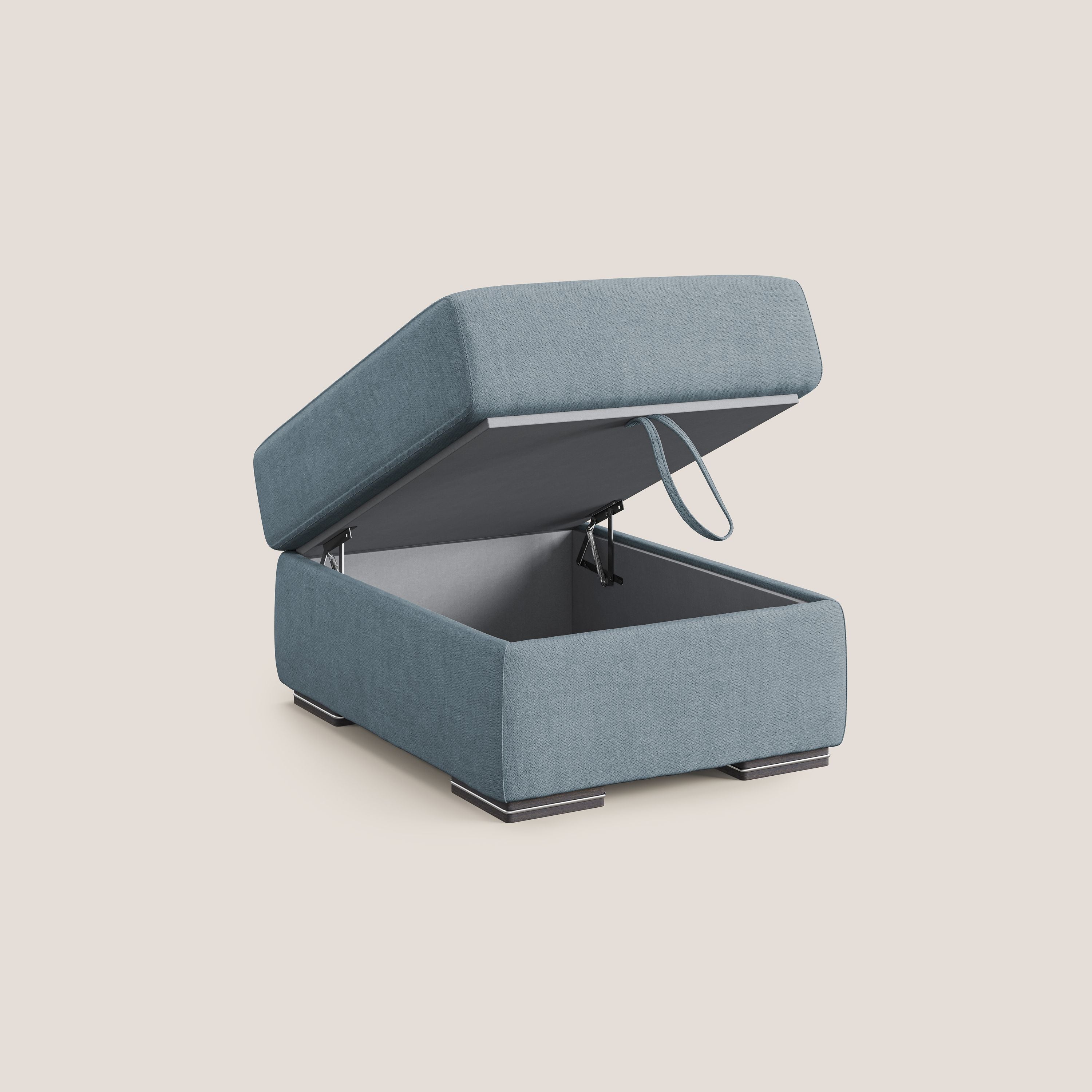 Sun pouf coffre en tissu imperméable T02 bleu pastel - Image 6