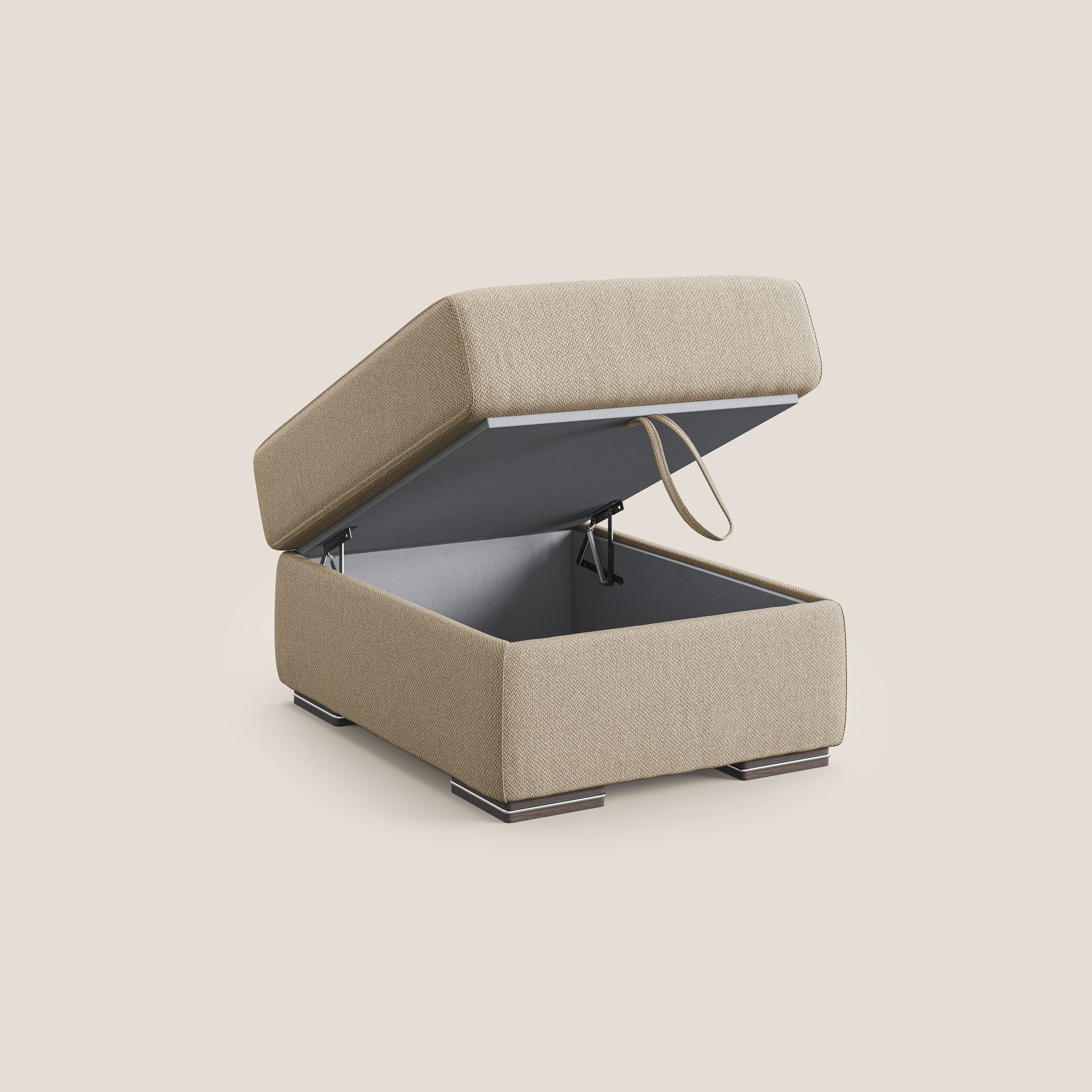 Sun pouf coffre en tissu détachable T05 beige - Image 6