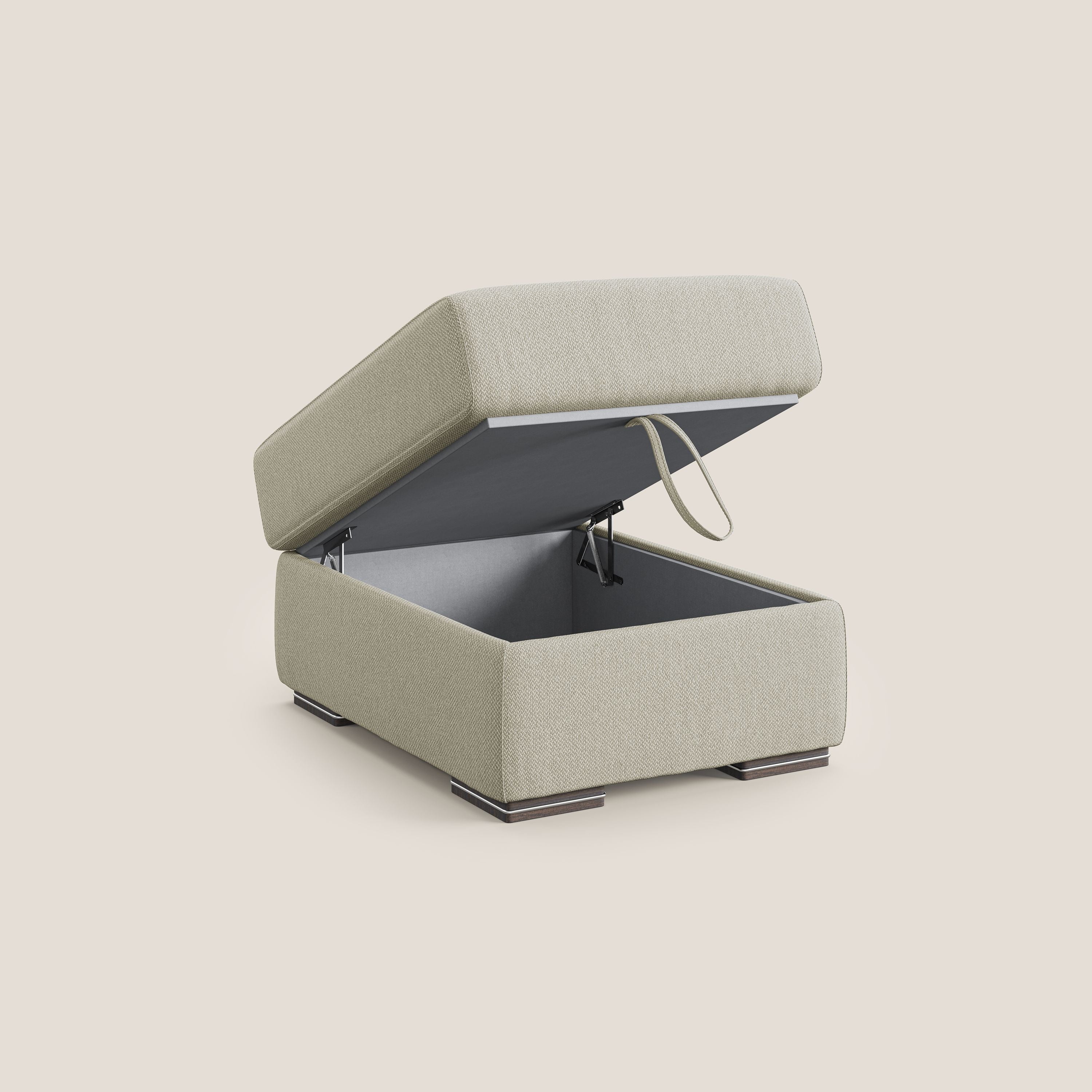 Sun pouf coffre en tissu détachable T05 crème - Image 6