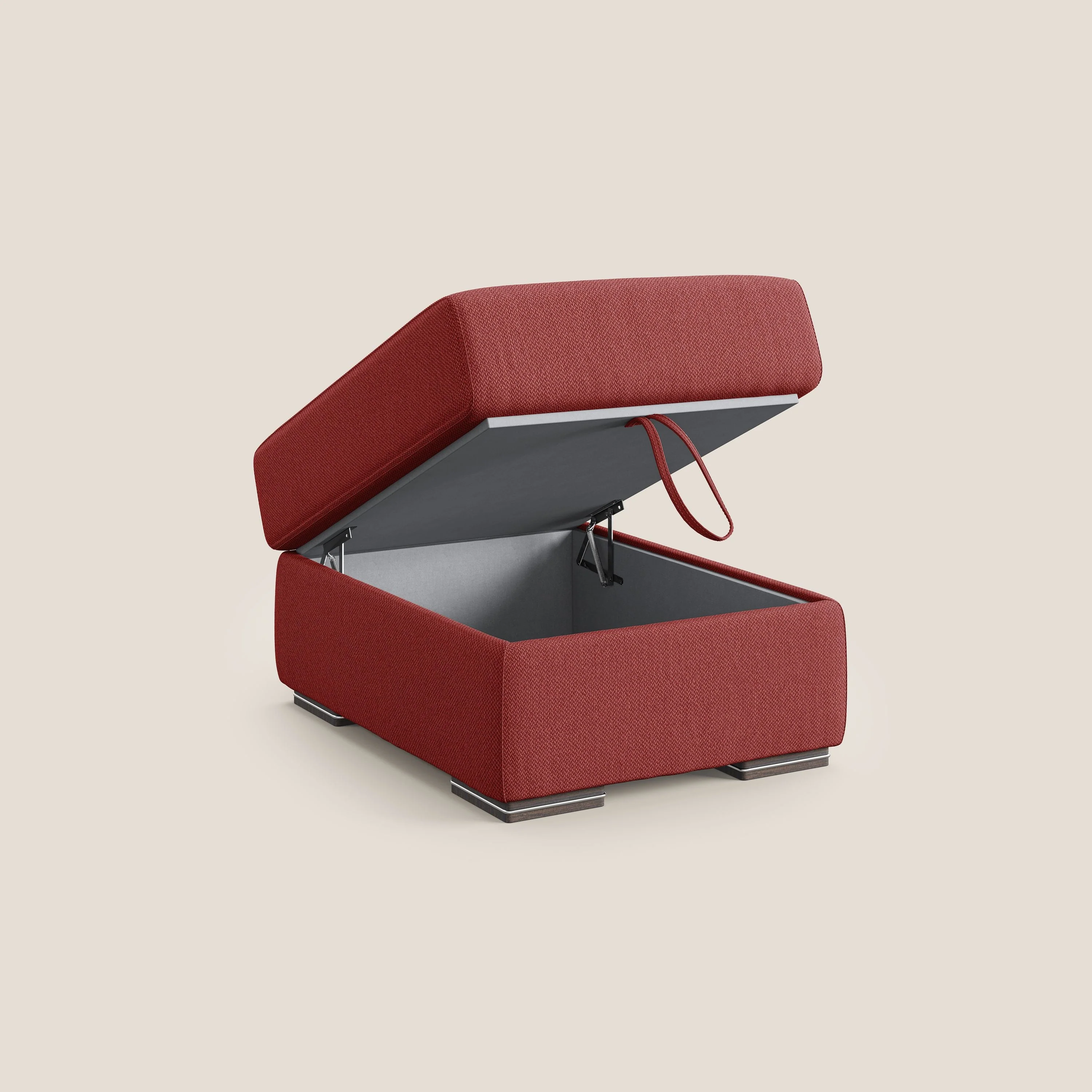 Sun pouf coffre en tissu détachable T05 rouge - Image 6