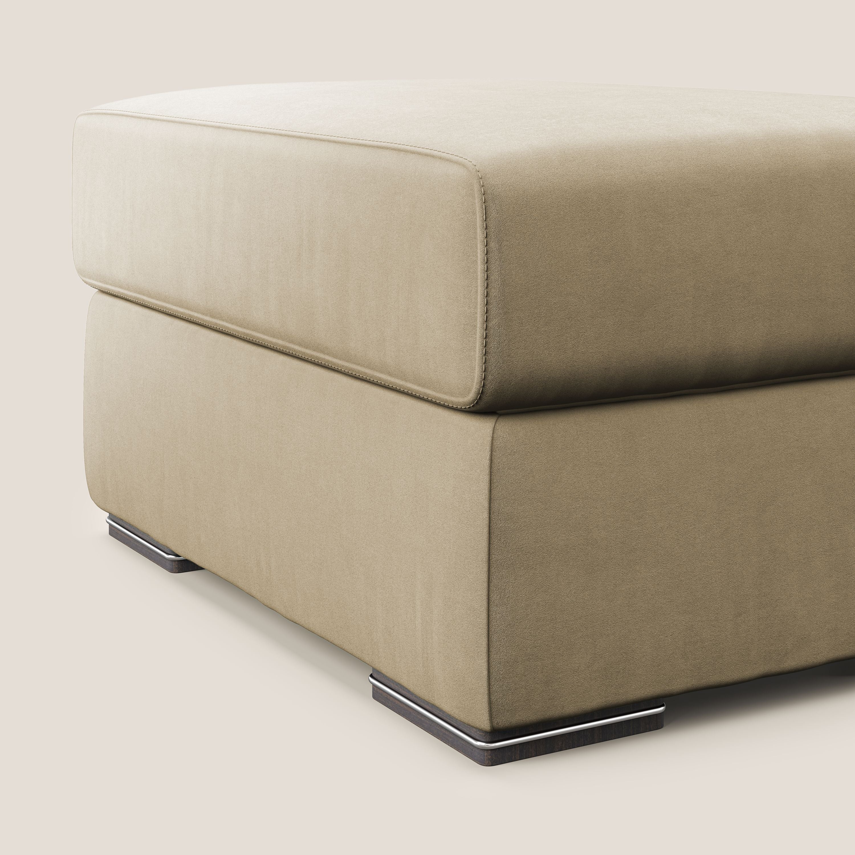 Sun pouf coffre en microfibre détachable T11 beige - Image 3