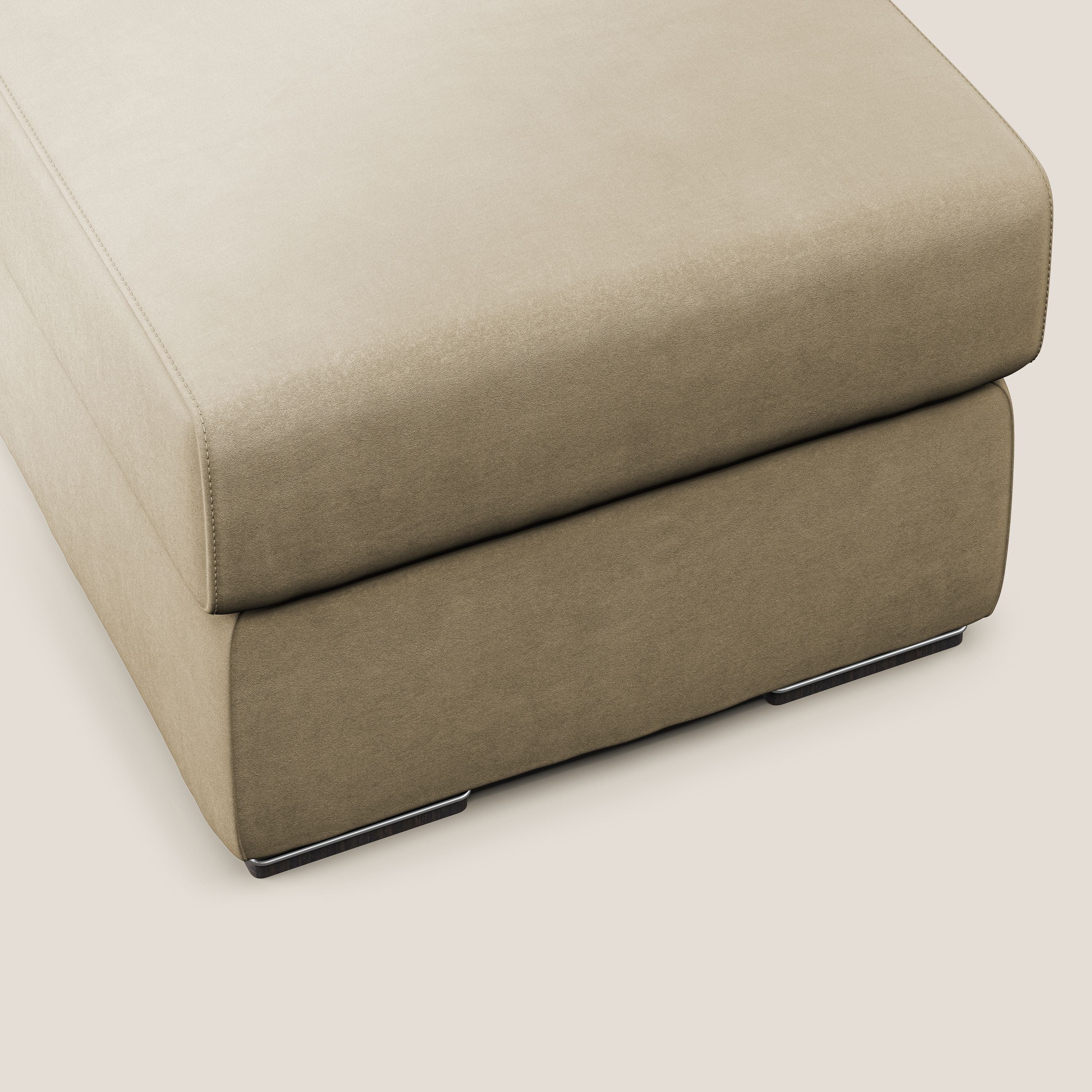 Sun pouf coffre en microfibre détachable T11 beige - Image 4