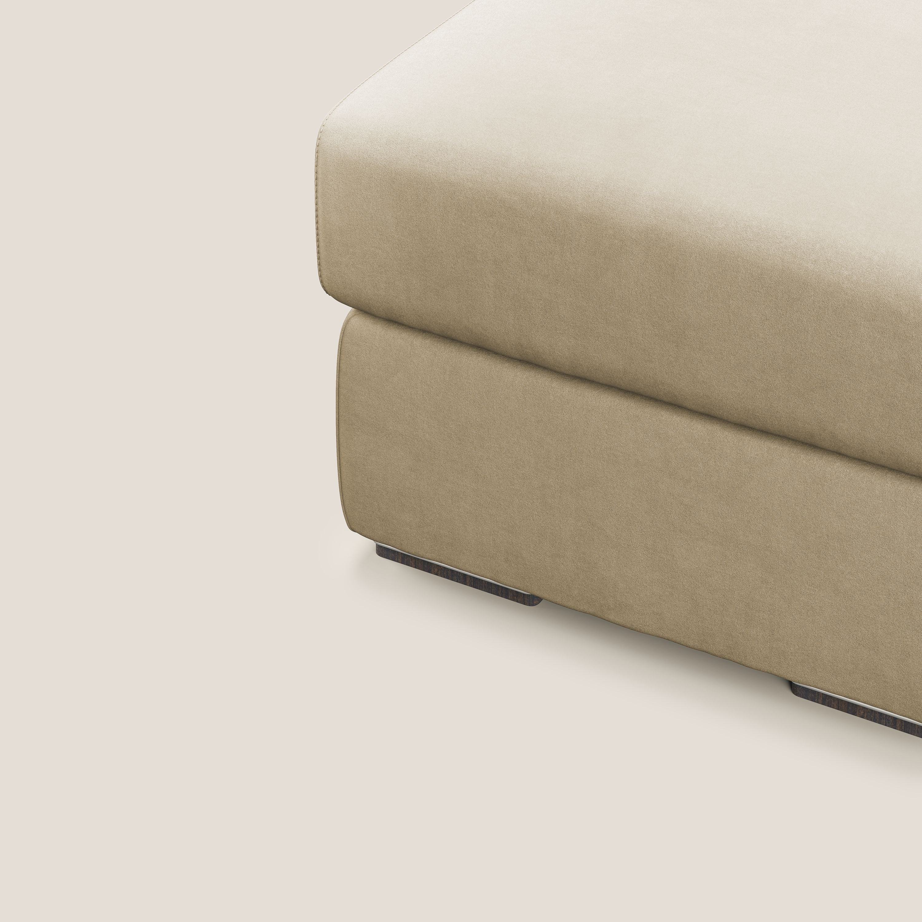 Sun pouf coffre en microfibre détachable T11 beige - Image 5