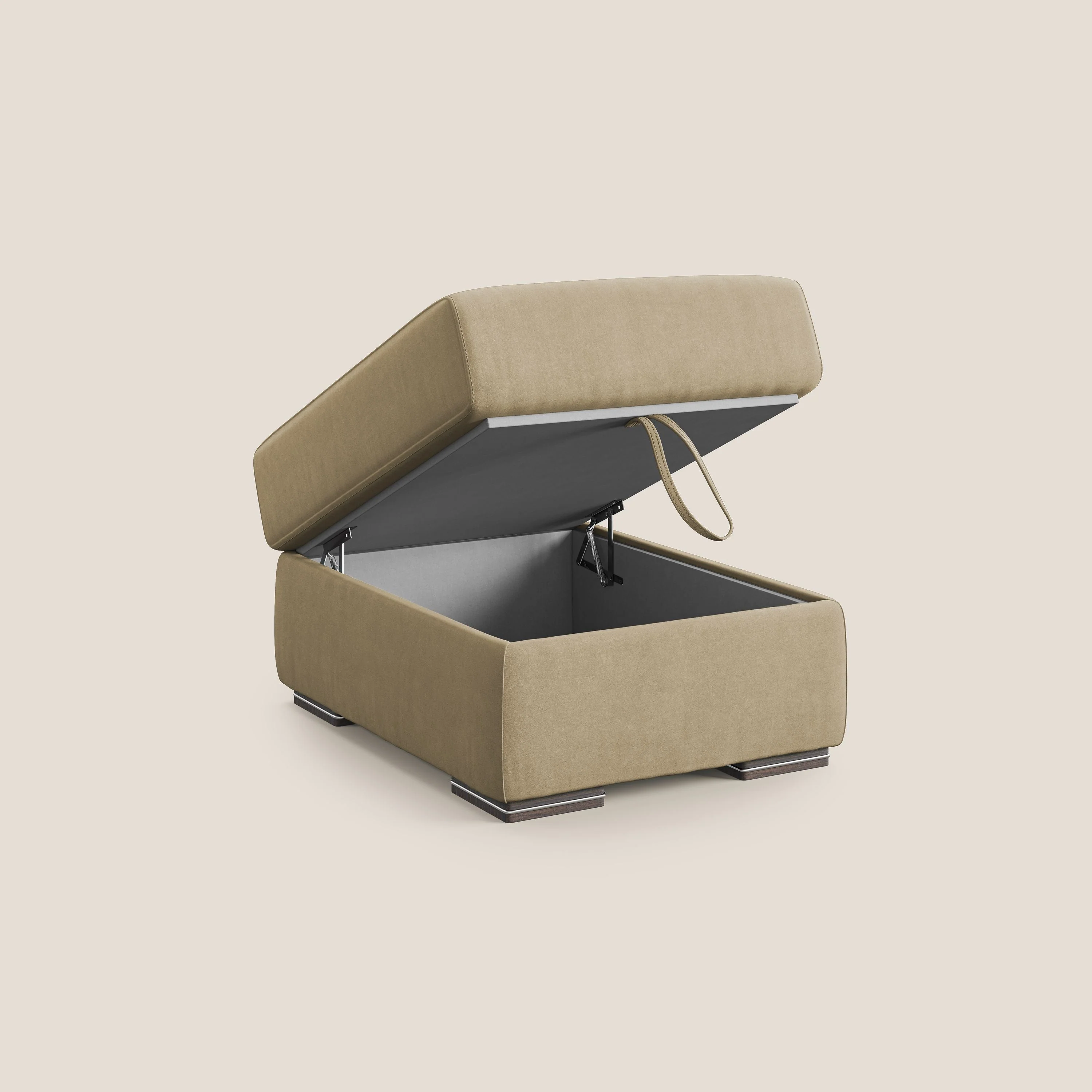 Sun pouf coffre en microfibre détachable T11 beige - Image 6