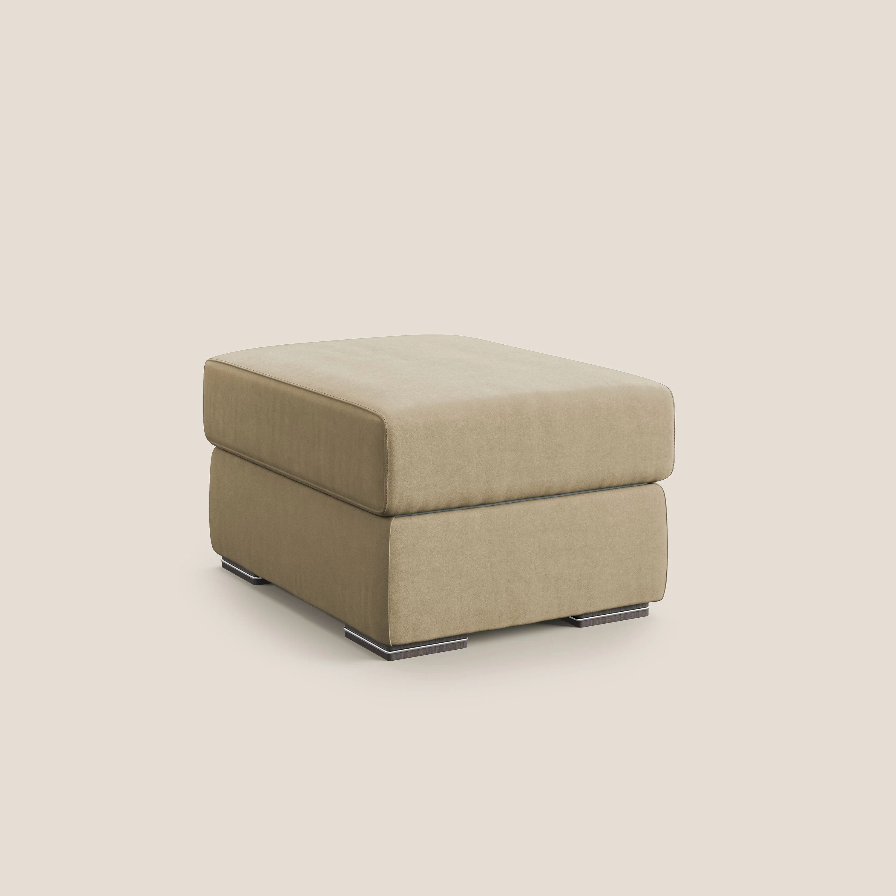 Sun pouf coffre en microfibre détachable T11 beige - Image 8