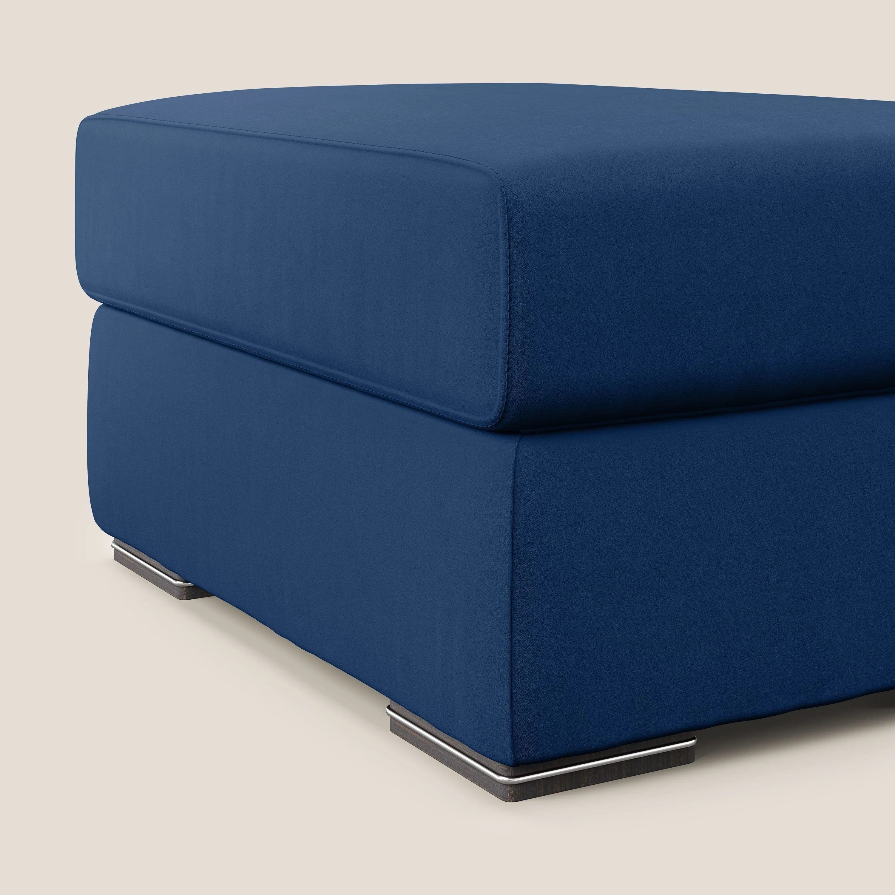 Sun pouf coffre en microfibre détachable T11 bleu - Image 3