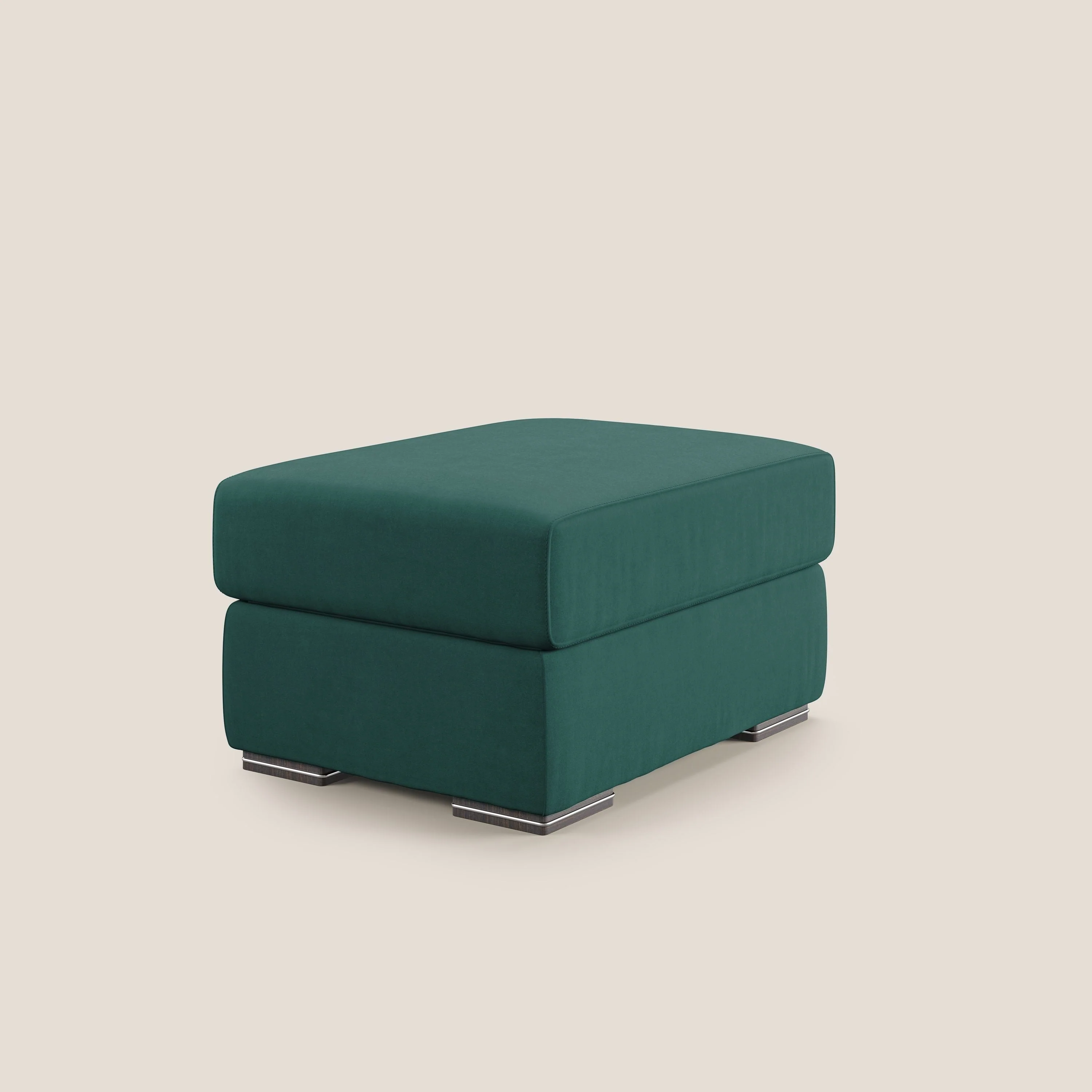 Sun pouf coffre en microfibre détachable T11 bleu canard - Image 2