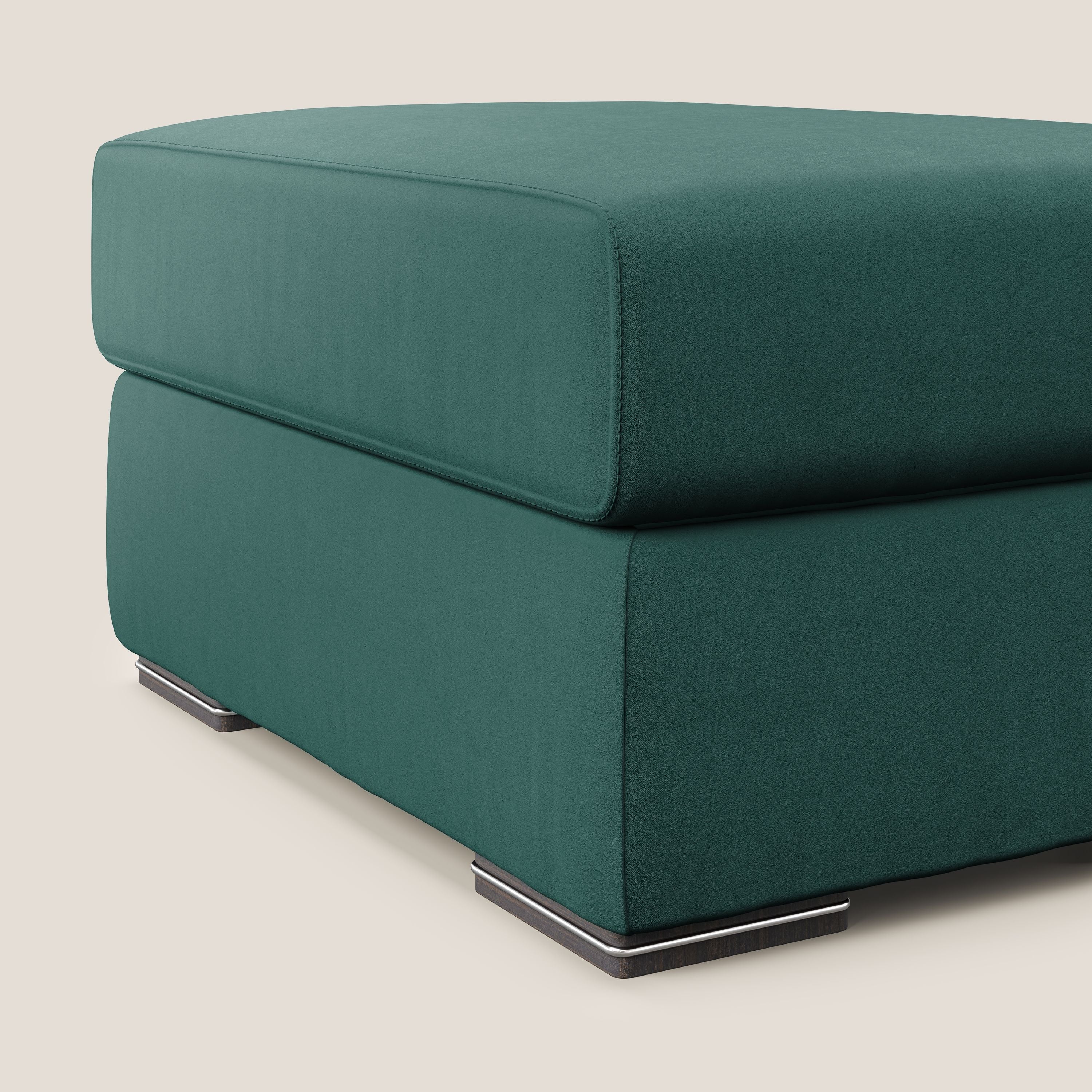 Sun pouf coffre en microfibre détachable T11 bleu canard - Image 3