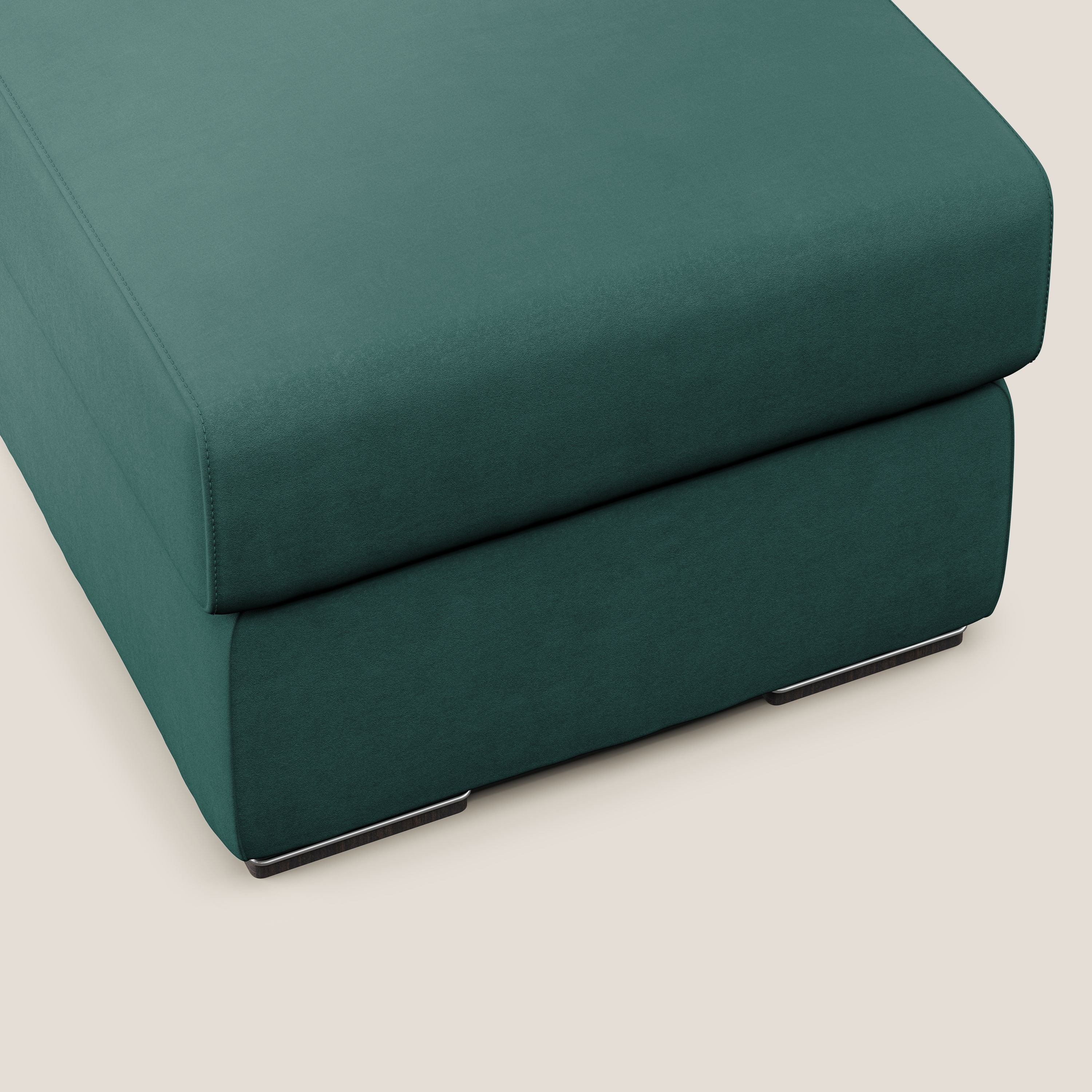 Sun pouf coffre en microfibre détachable T11 bleu canard - Image 4