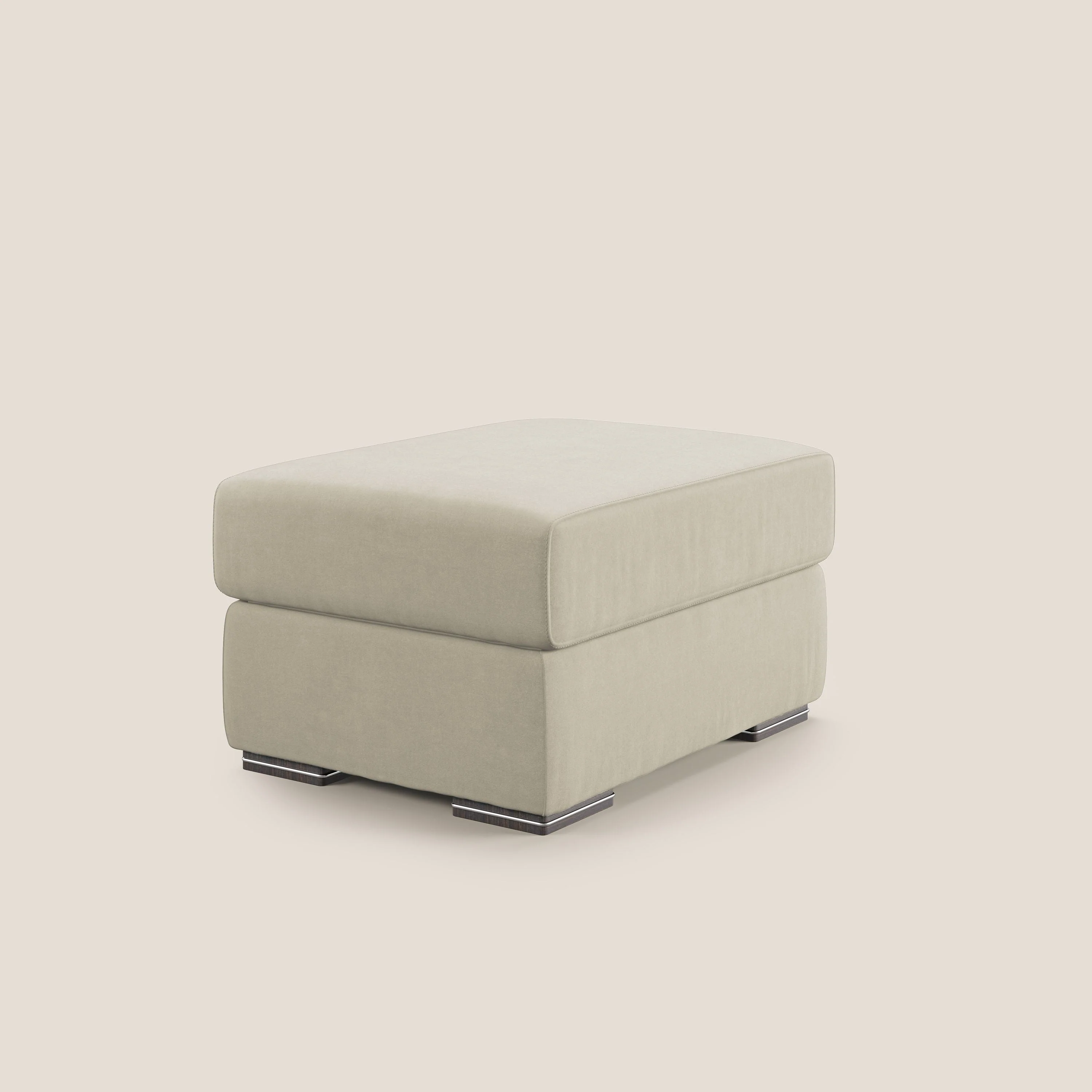 Sun pouf coffre en microfibre détachable T11 crème - Image 2