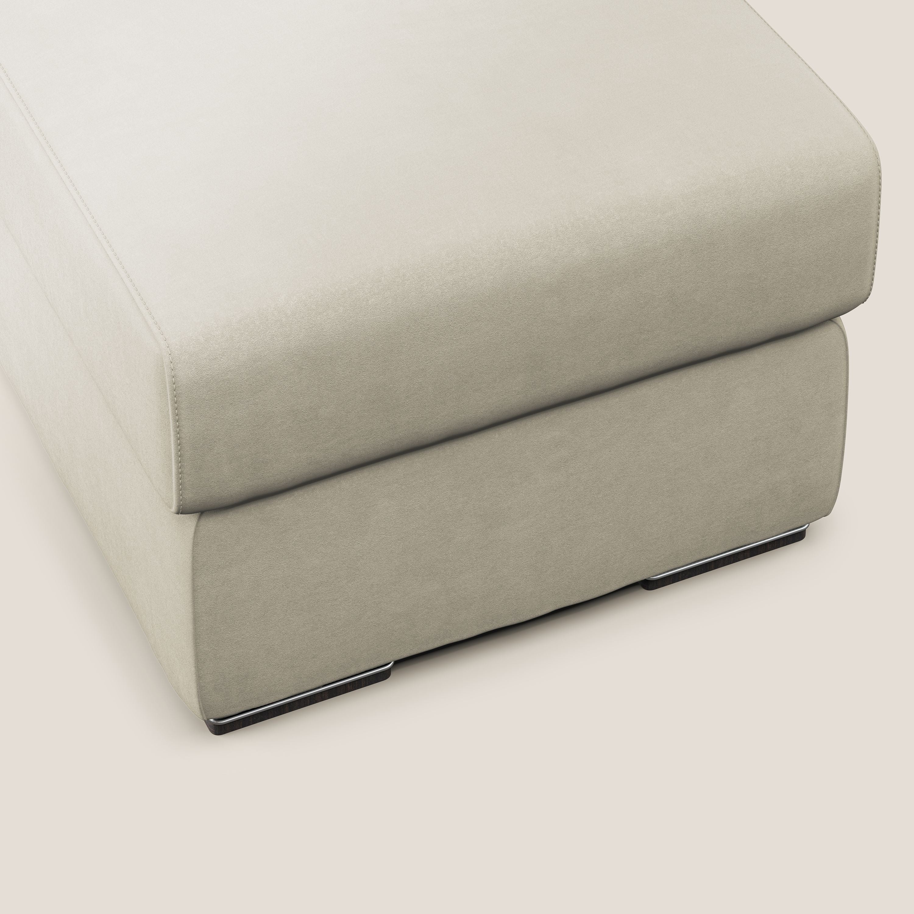 Sun pouf coffre en microfibre détachable T11 crème - Image 4