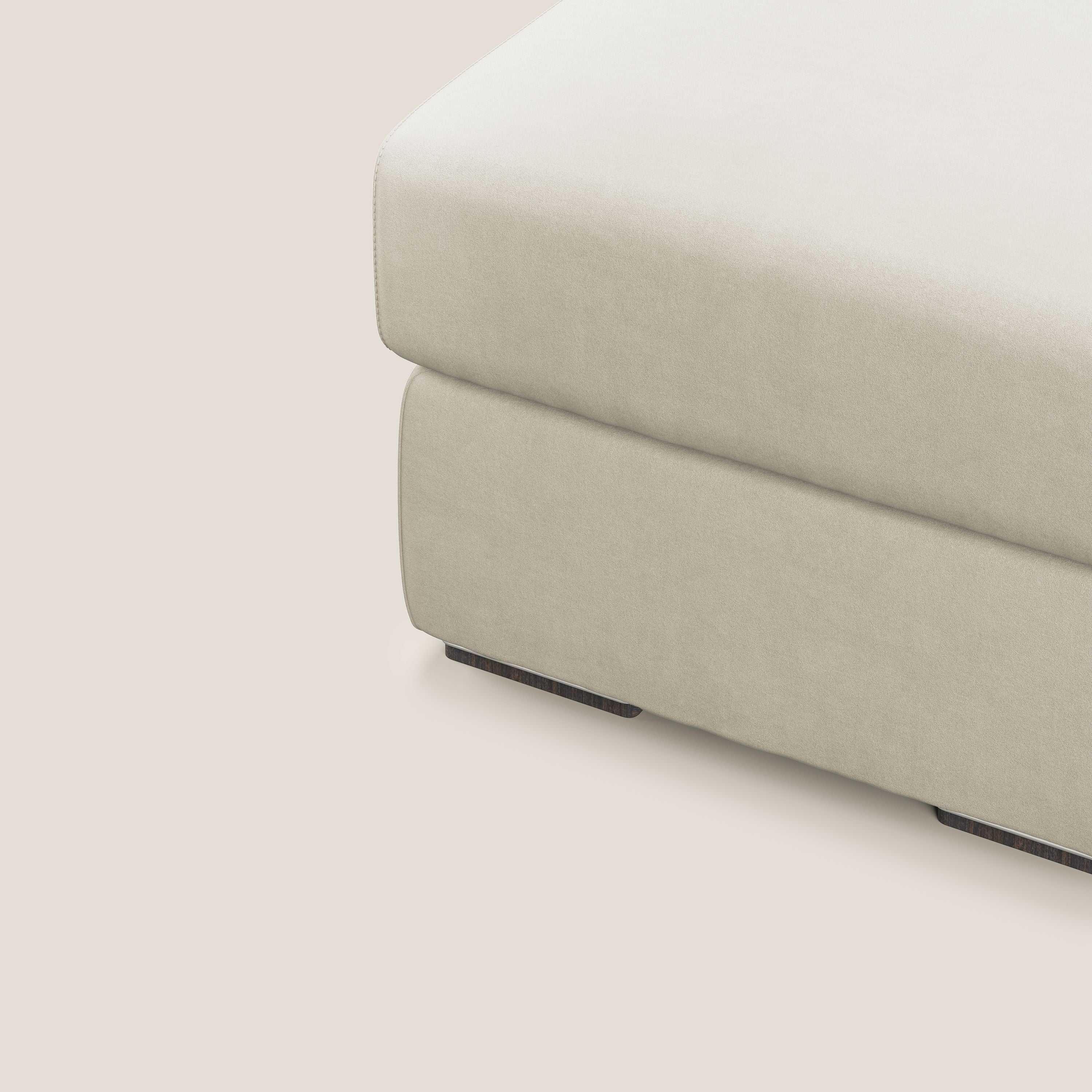 Sun pouf coffre en microfibre détachable T11 crème - Image 5
