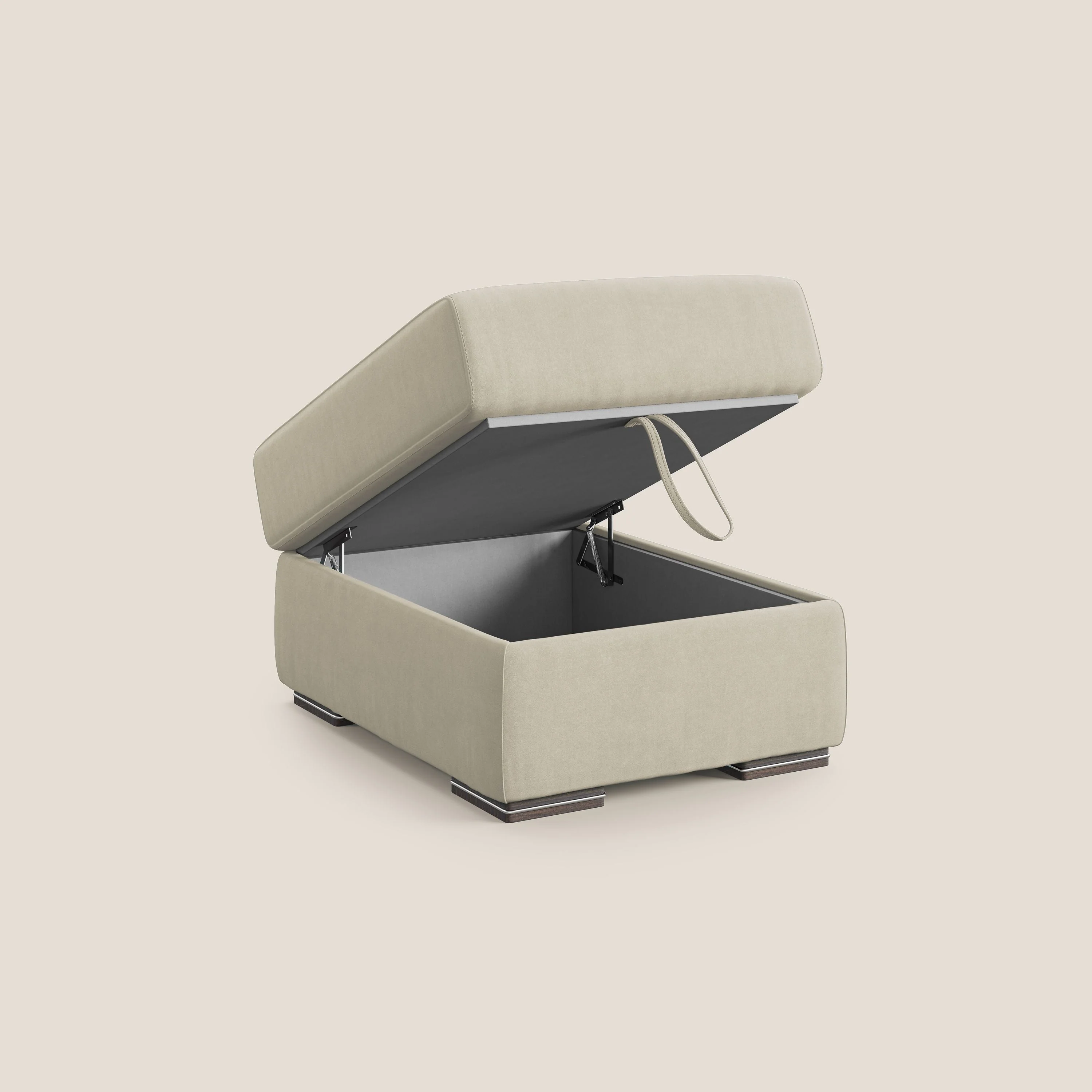 Sun pouf coffre en microfibre détachable T11 crème - Image 6
