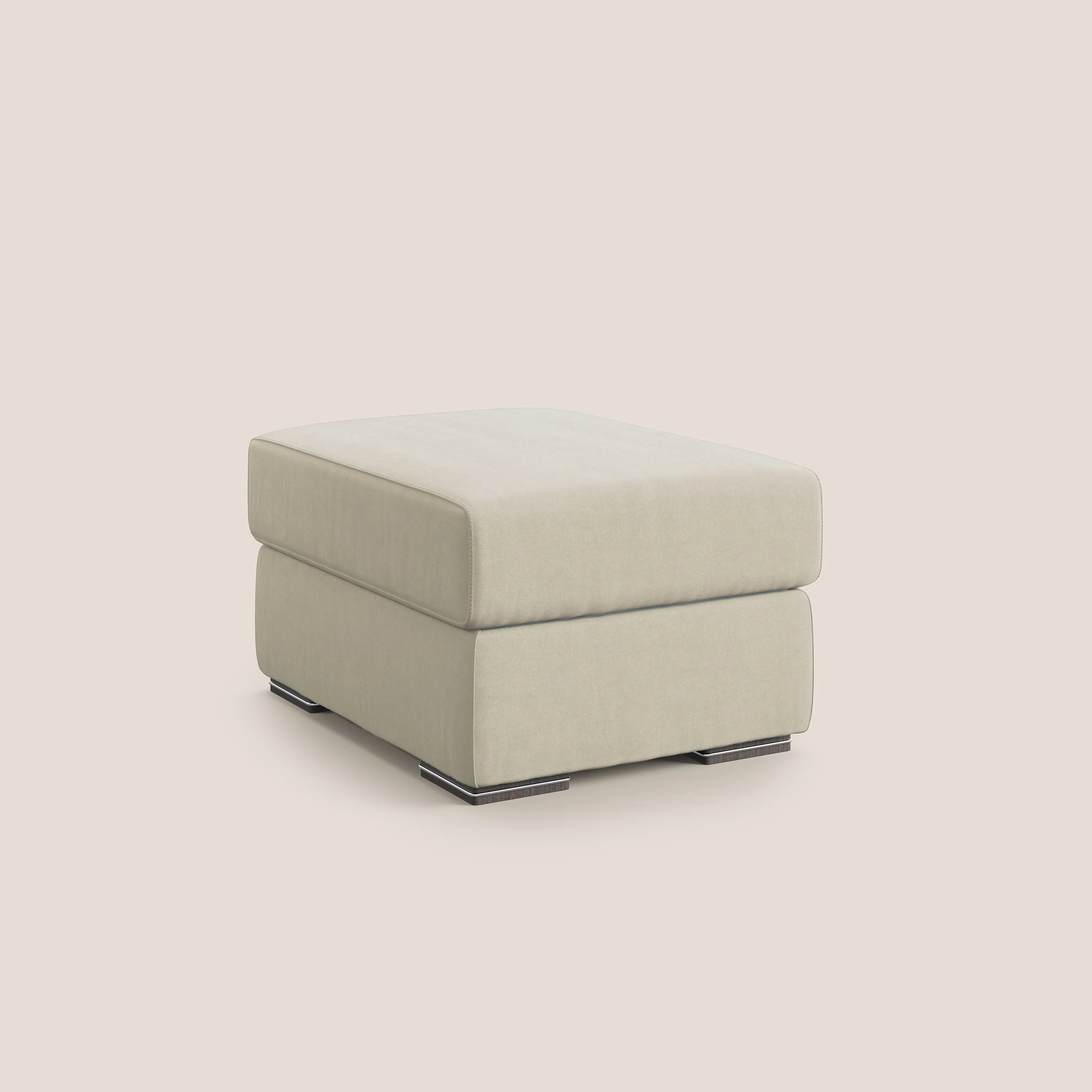 Sun pouf coffre en microfibre détachable T11 crème - Image 8