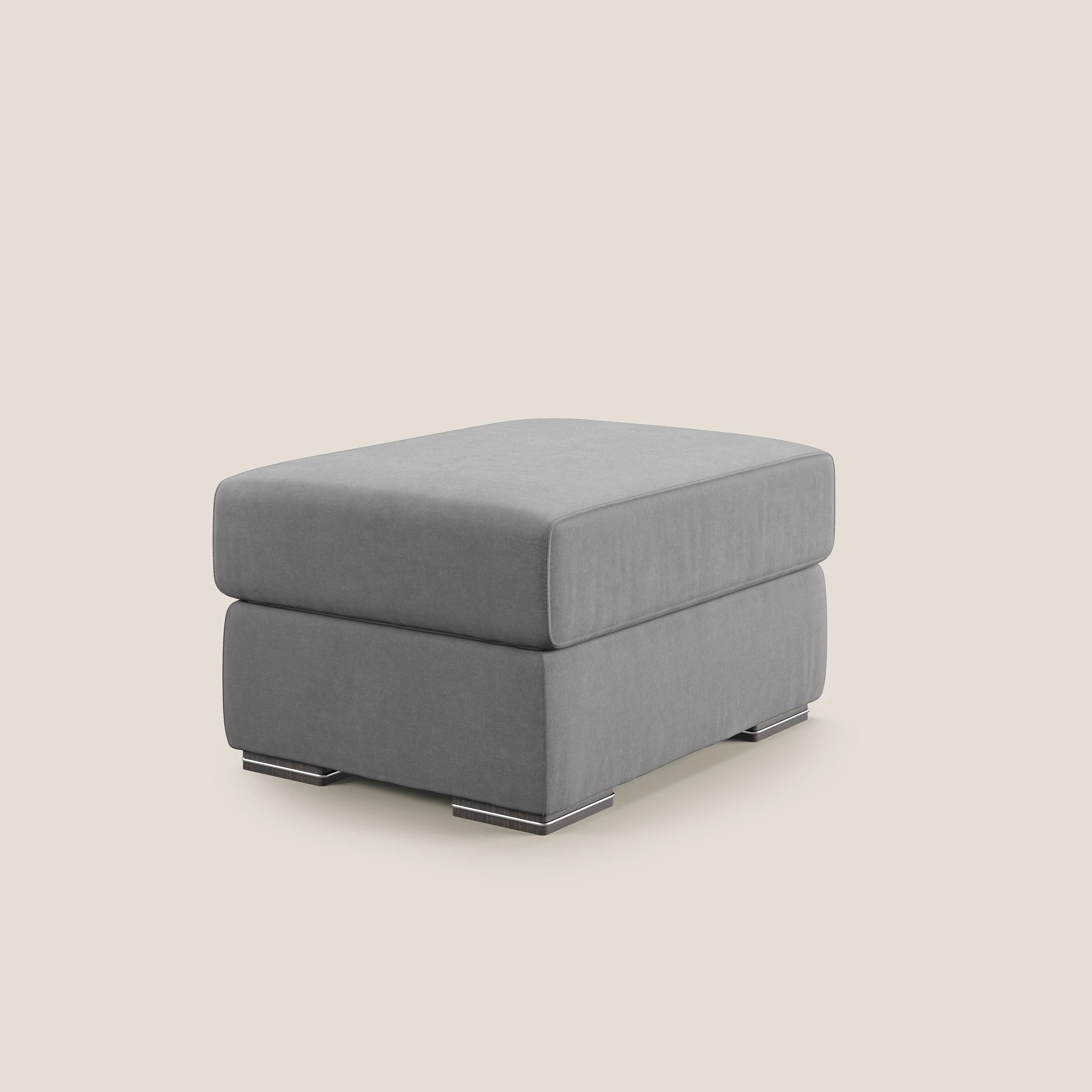Sun pouf coffre en microfibre détachable T11 gris - Image 2