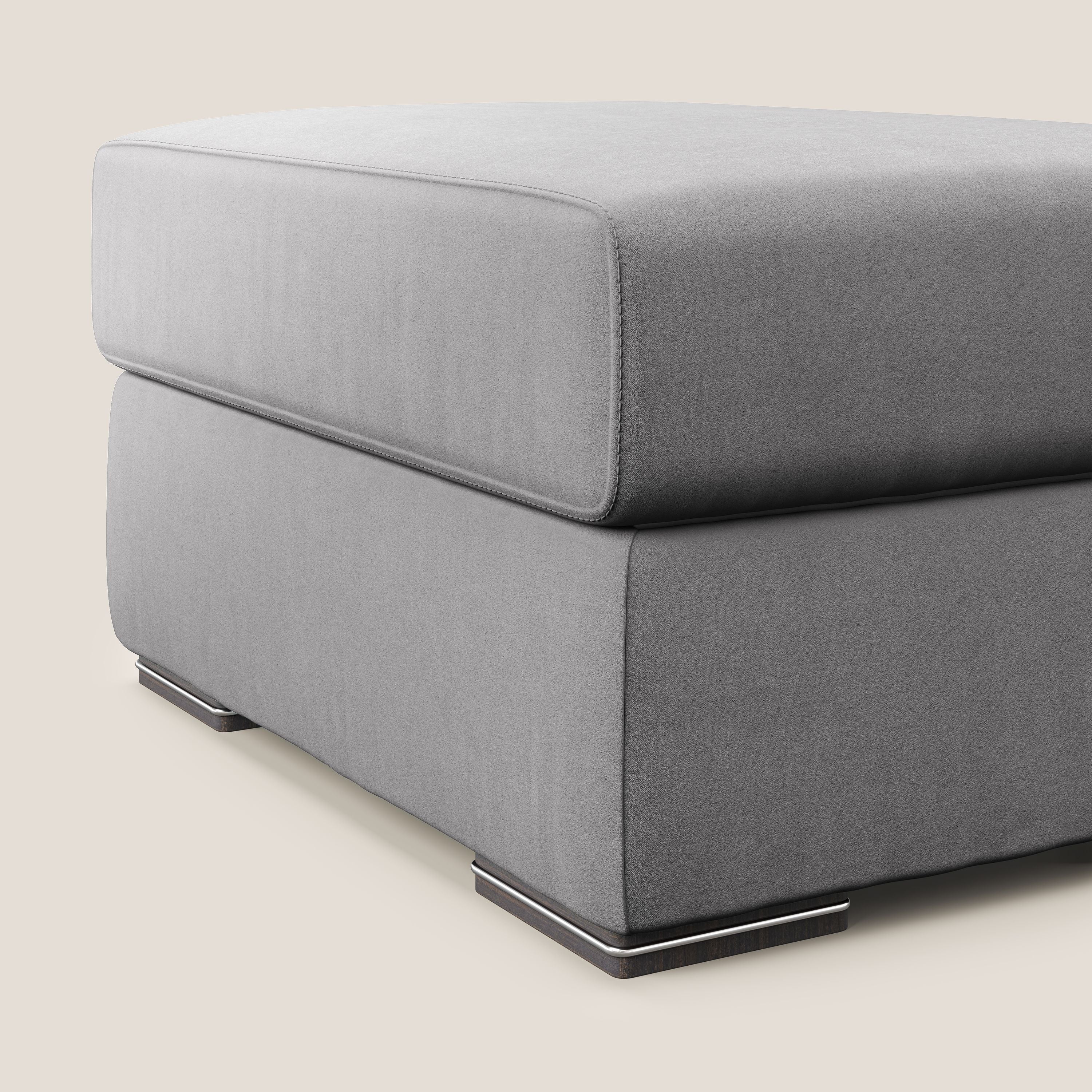 Sun pouf coffre en microfibre détachable T11 gris - Image 3