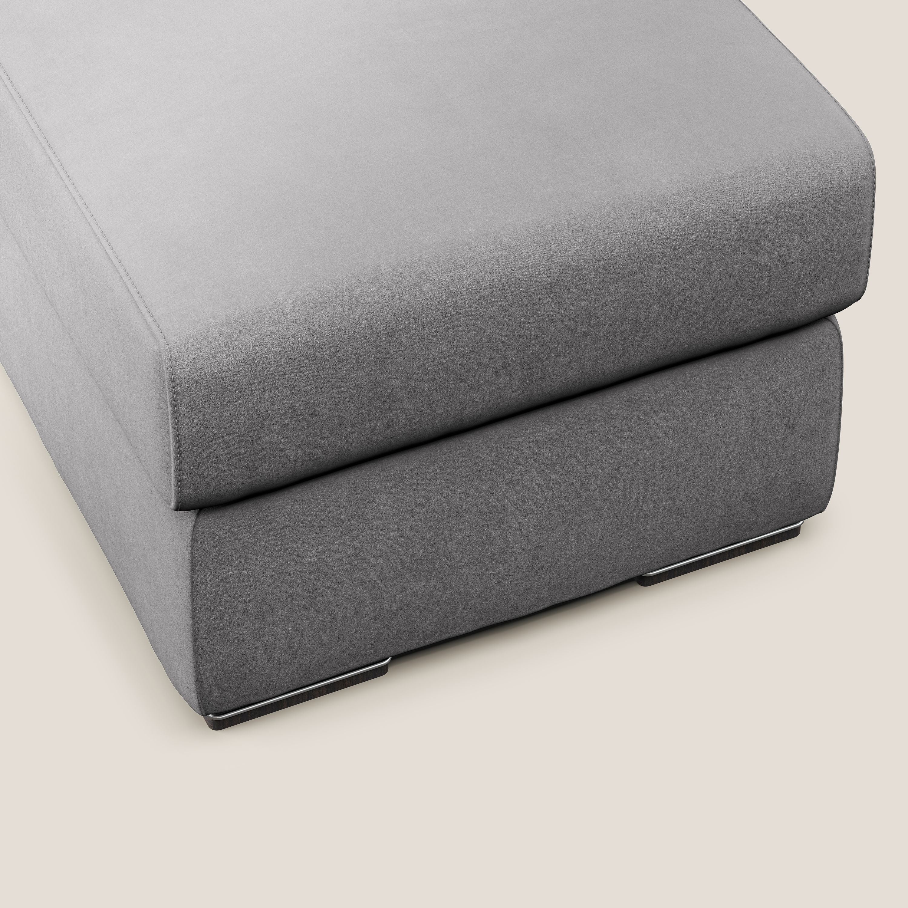 Sun pouf coffre en microfibre détachable T11 gris - Image 4