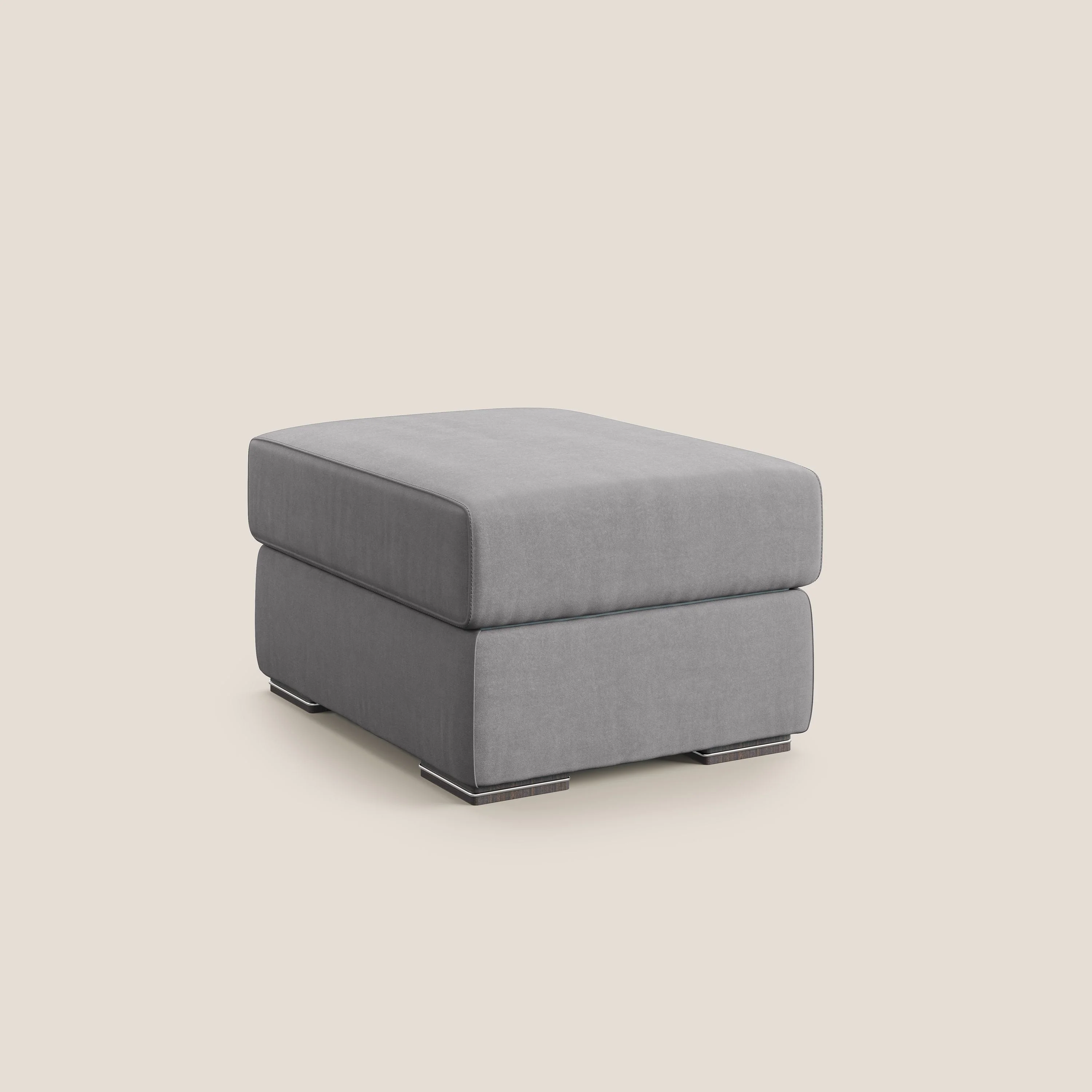 Sun pouf coffre en microfibre détachable T11 gris - Image 8