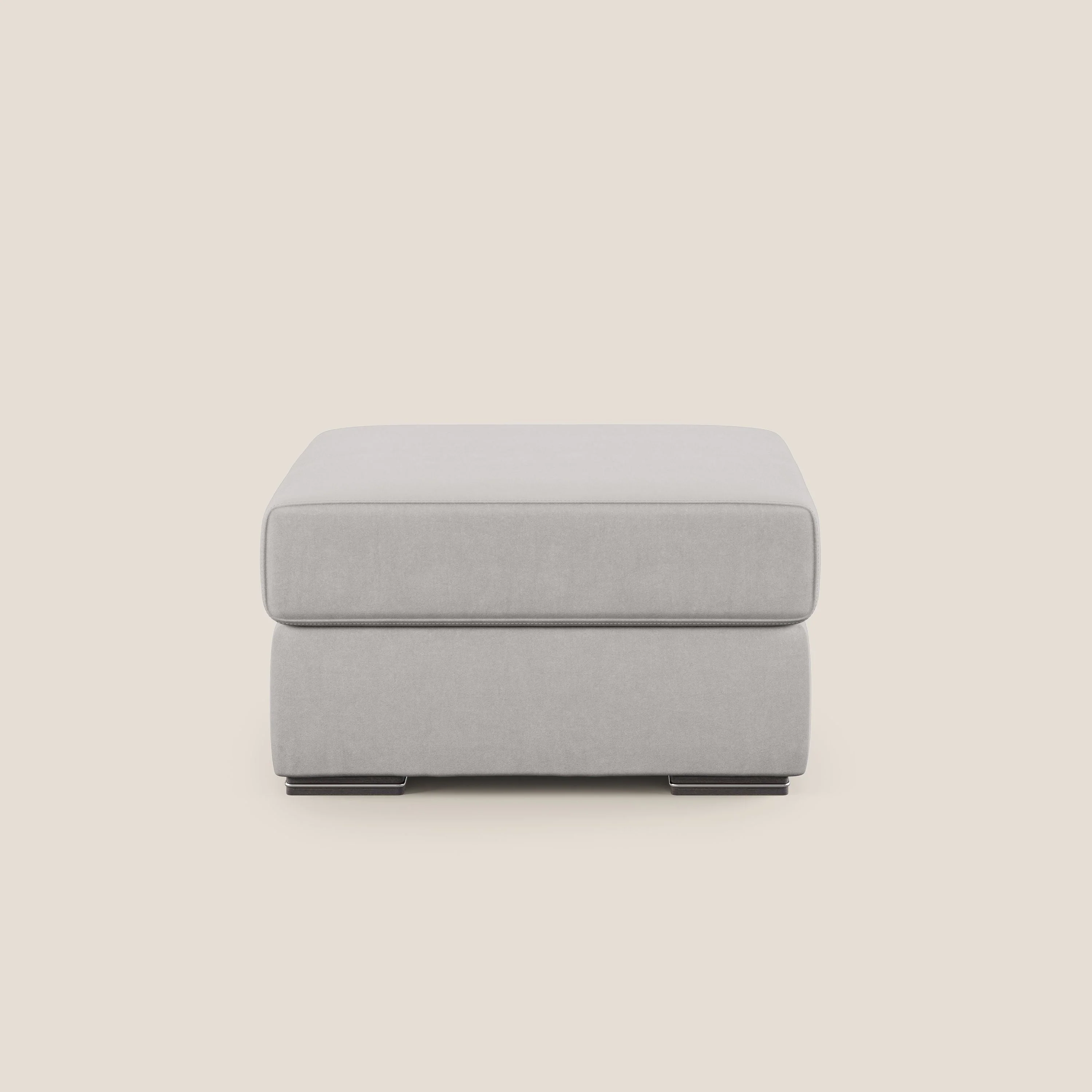 Sun pouf coffre en microfibre détachable T11 gris clair