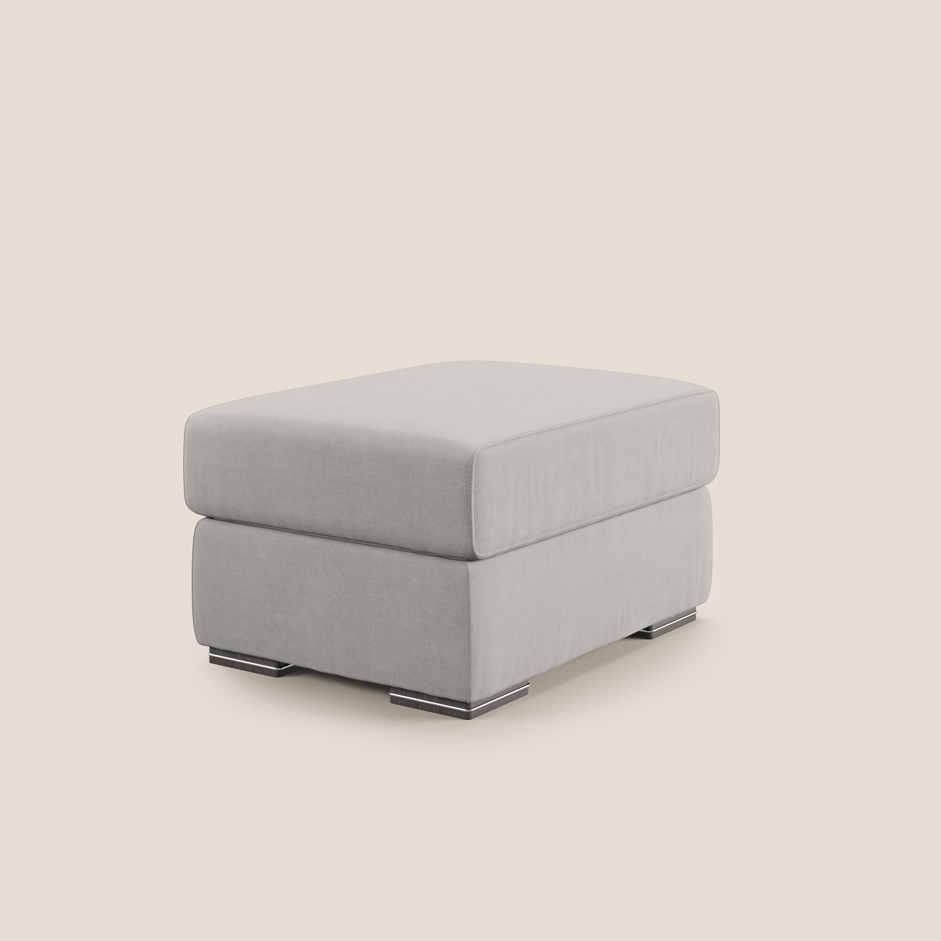 Sun pouf coffre en microfibre détachable T11 gris clair - Image 2