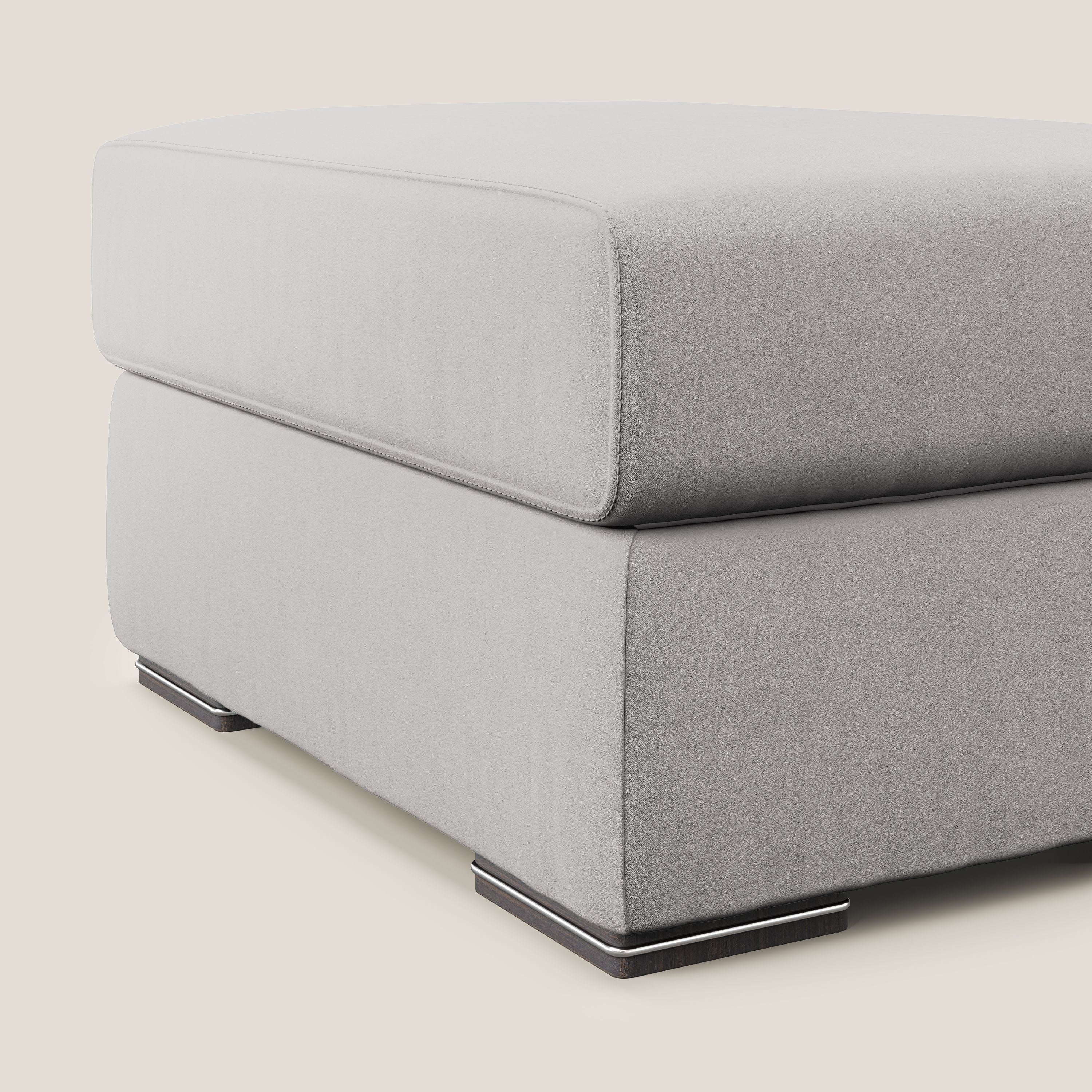 Sun pouf coffre en microfibre détachable T11 gris clair - Image 3