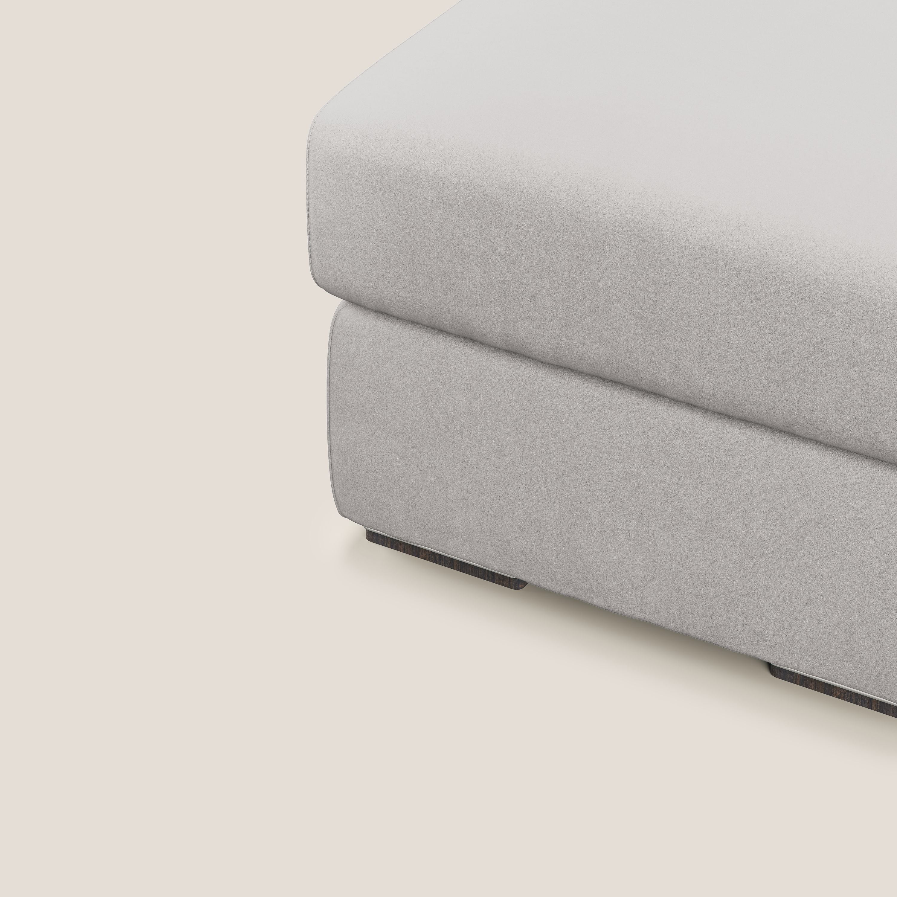 Sun pouf coffre en microfibre détachable T11 gris clair - Image 5