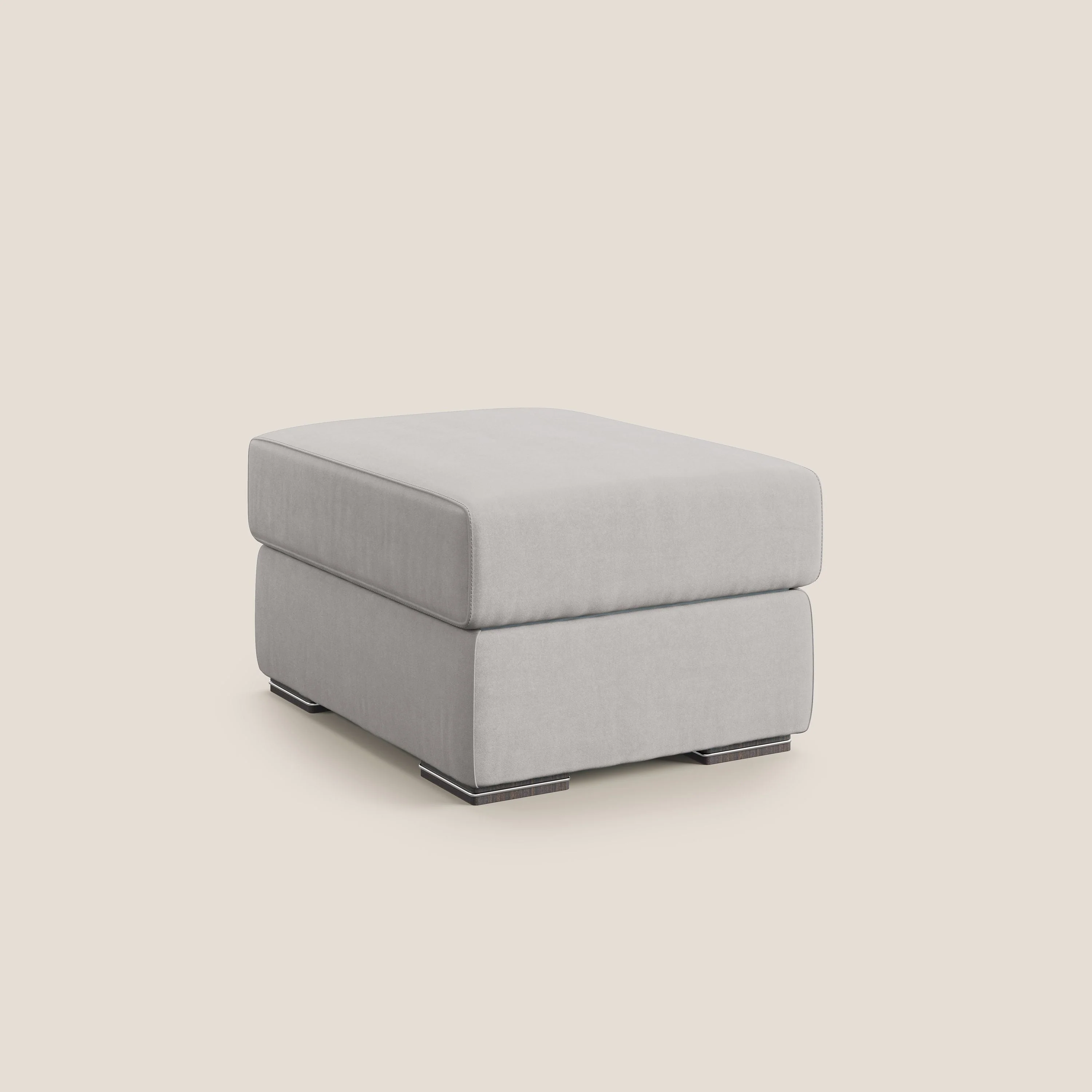 Sun pouf coffre en microfibre détachable T11 gris clair - Image 8