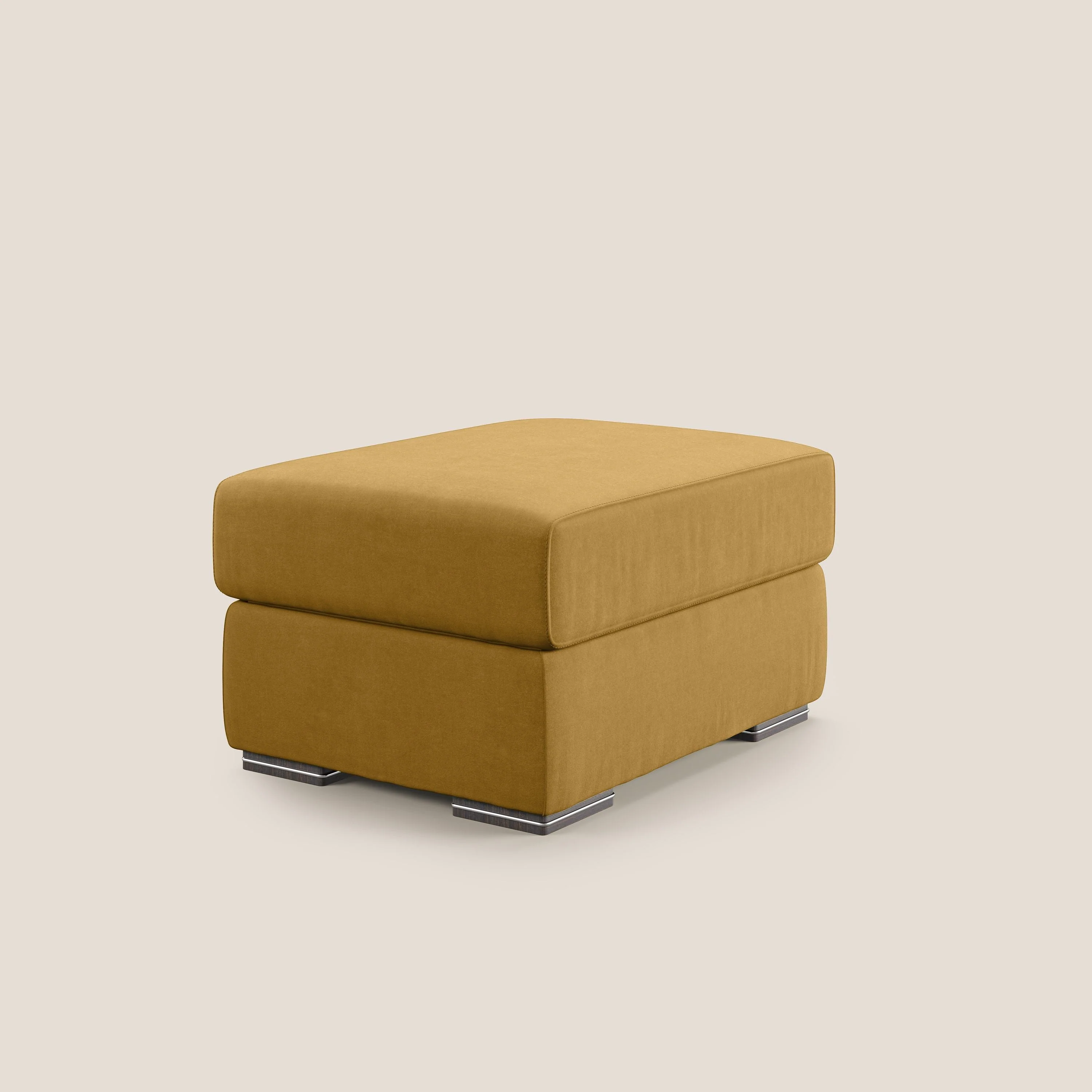 Sun pouf coffre en microfibre détachable T11 jaune - Image 2