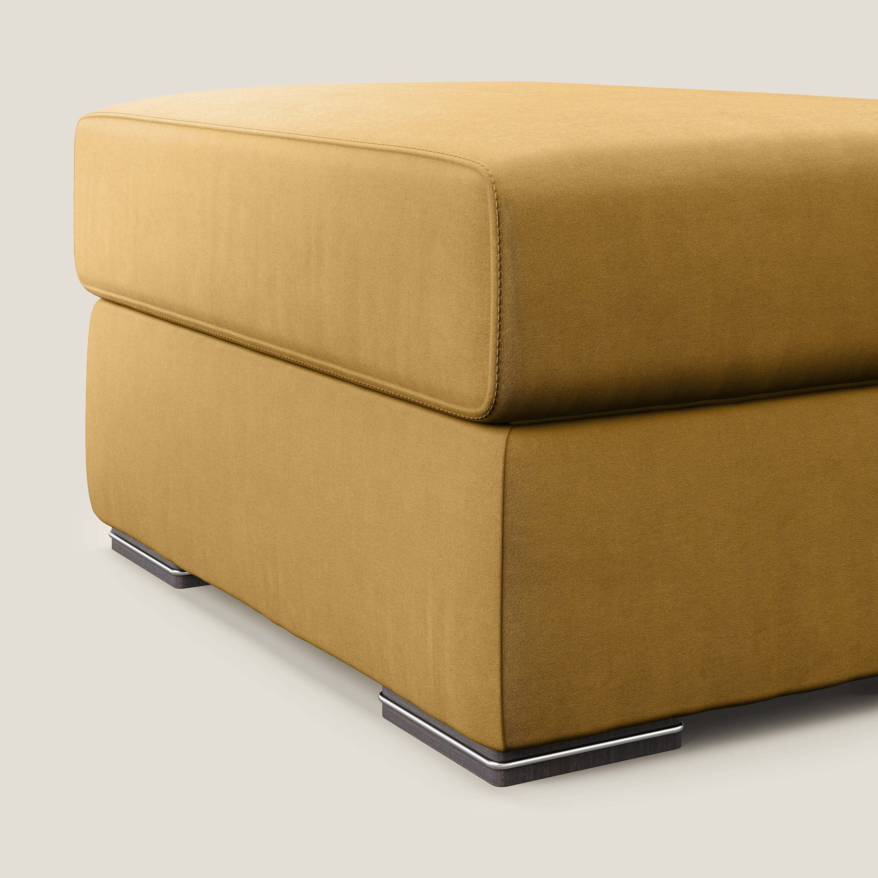 Sun pouf coffre en microfibre détachable T11 jaune - Image 3