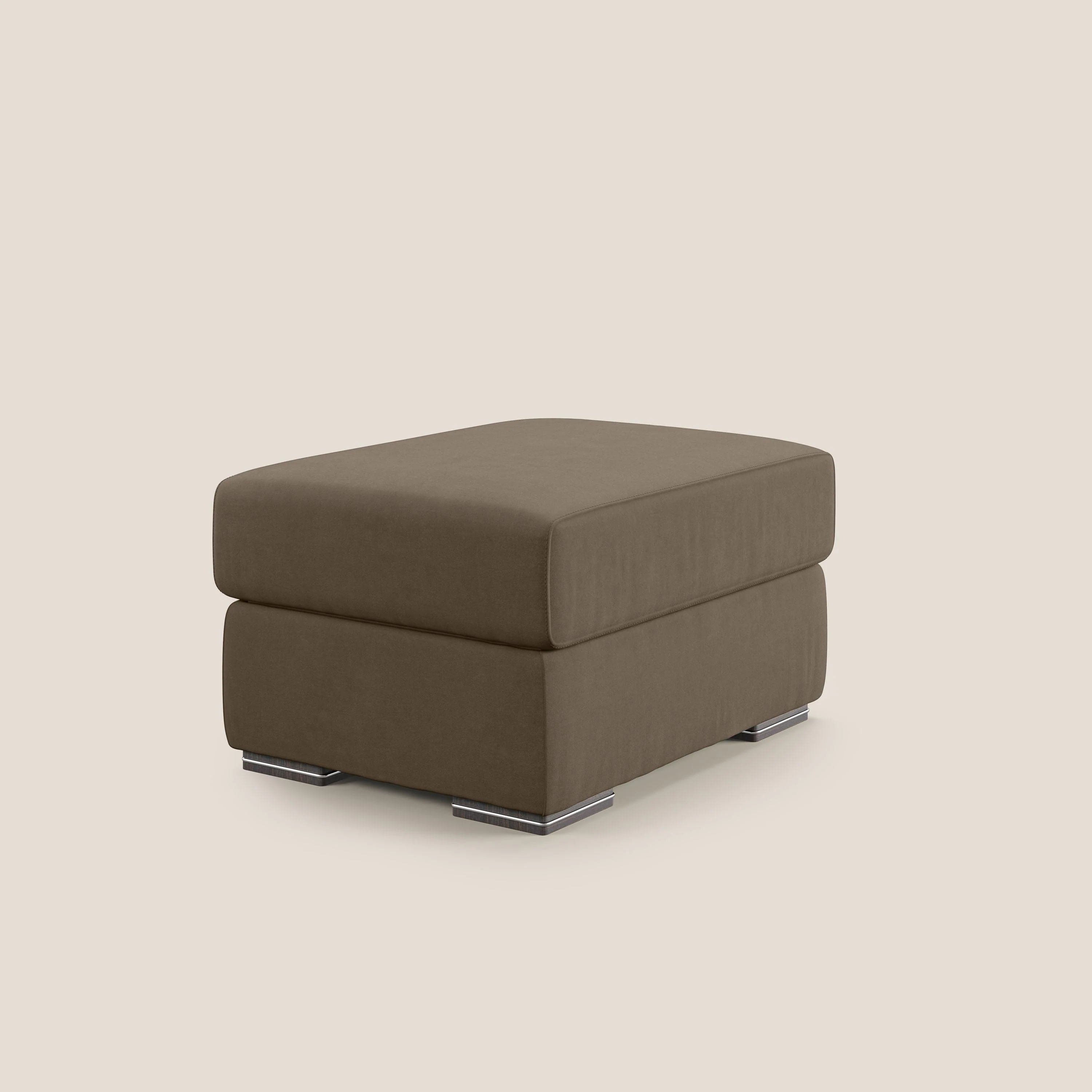 Sun pouf coffre en microfibre détachable T11 marron - Image 2