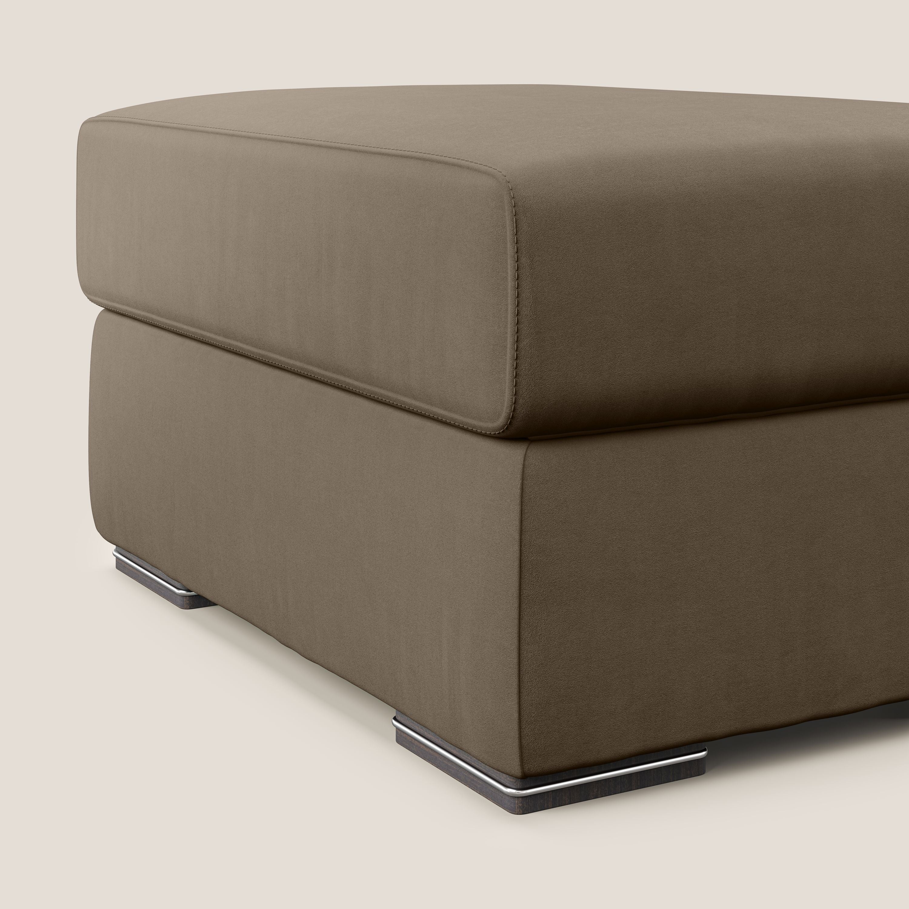Sun pouf coffre en microfibre détachable T11 marron - Image 3