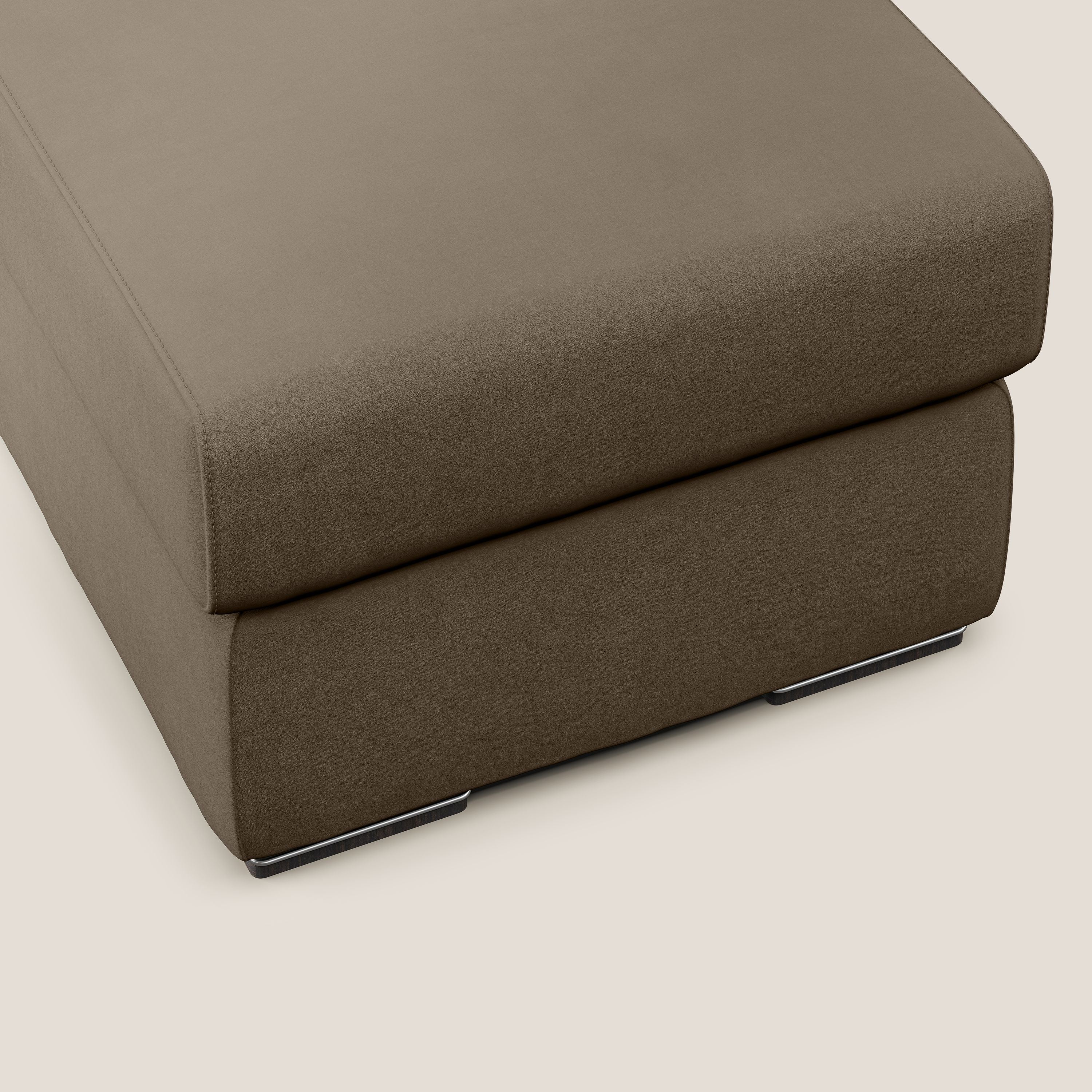 Sun pouf coffre en microfibre détachable T11 marron - Image 4