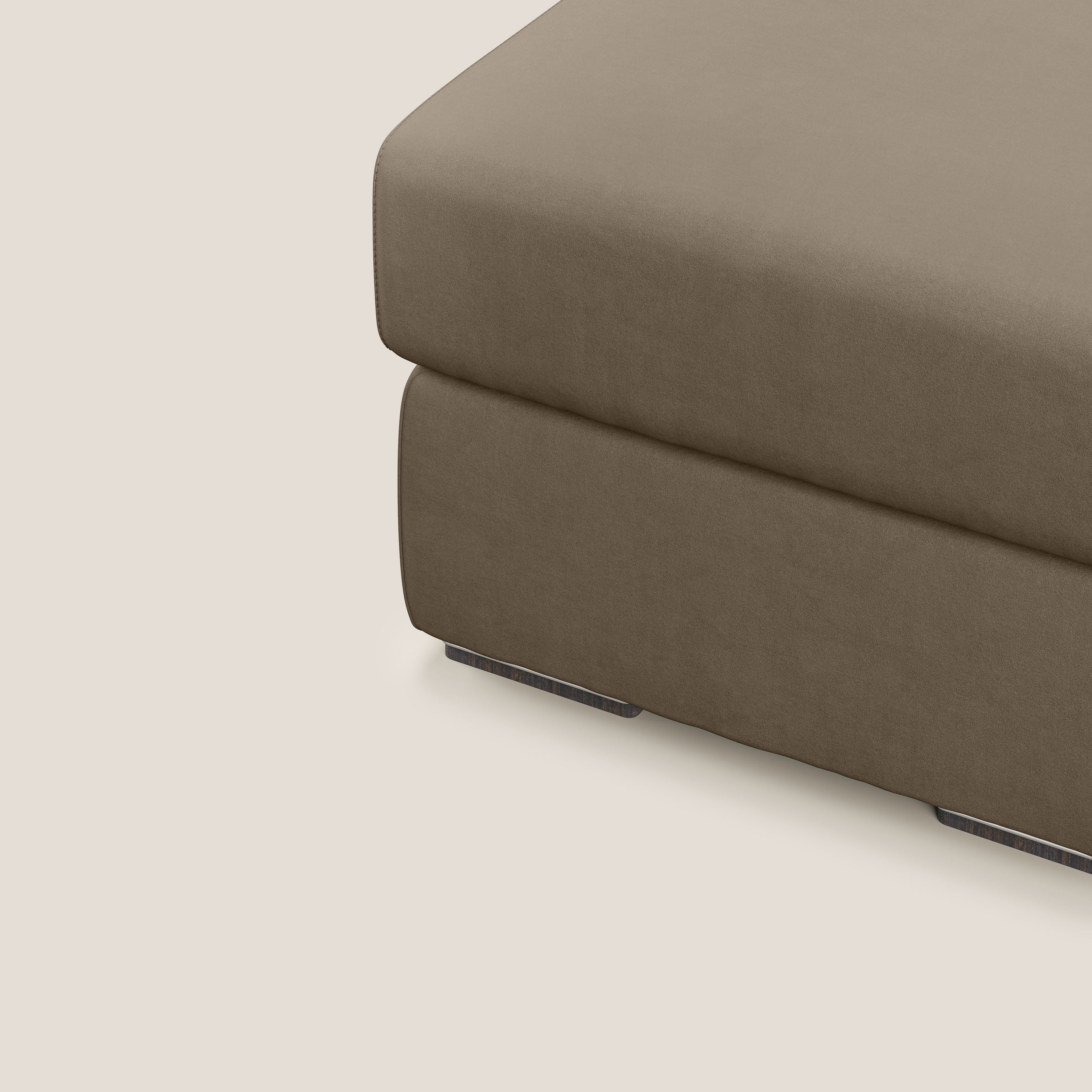 Sun pouf coffre en microfibre détachable T11 marron - Image 5