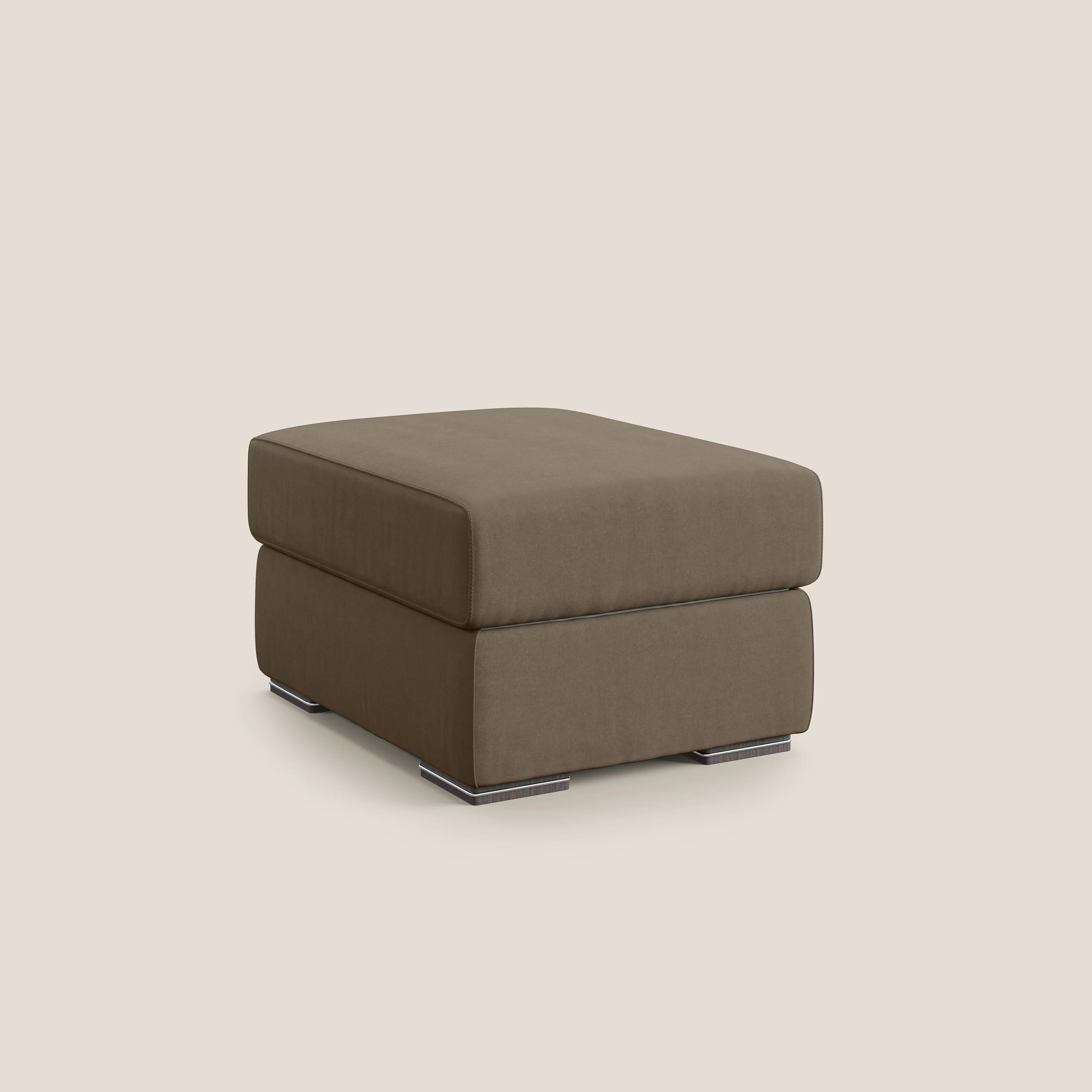 Sun pouf coffre en microfibre détachable T11 marron - Image 8