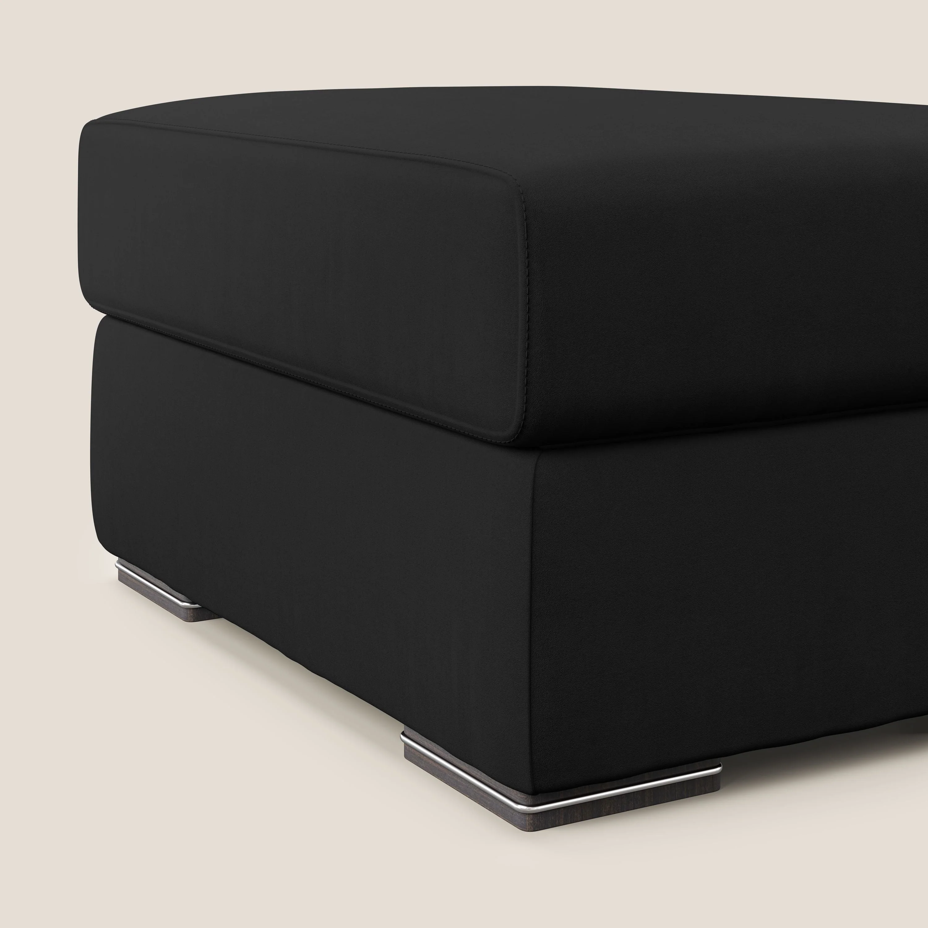 Sun pouf coffre en microfibre détachable T11 noir - Image 3
