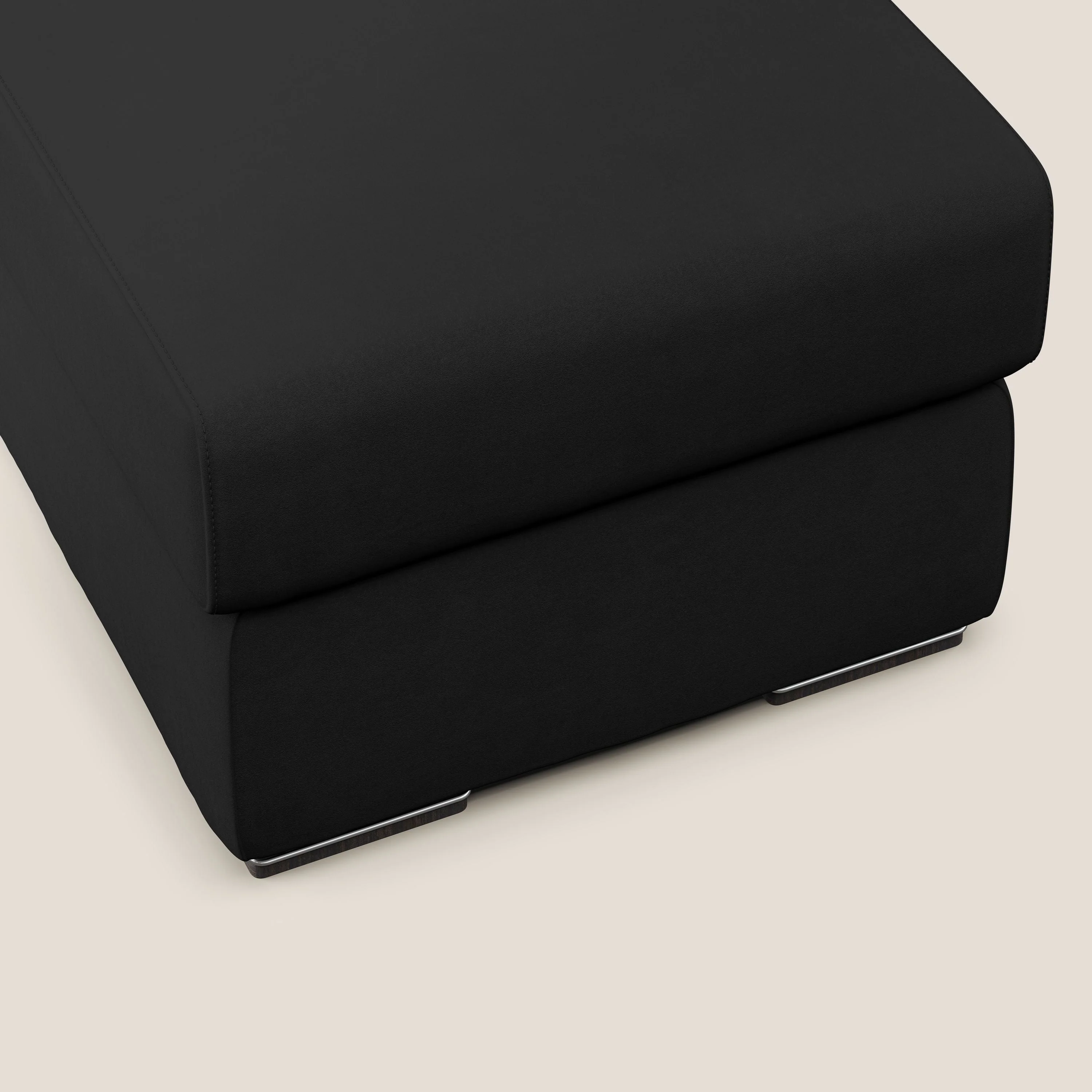 Sun pouf coffre en microfibre détachable T11 noir - Image 4
