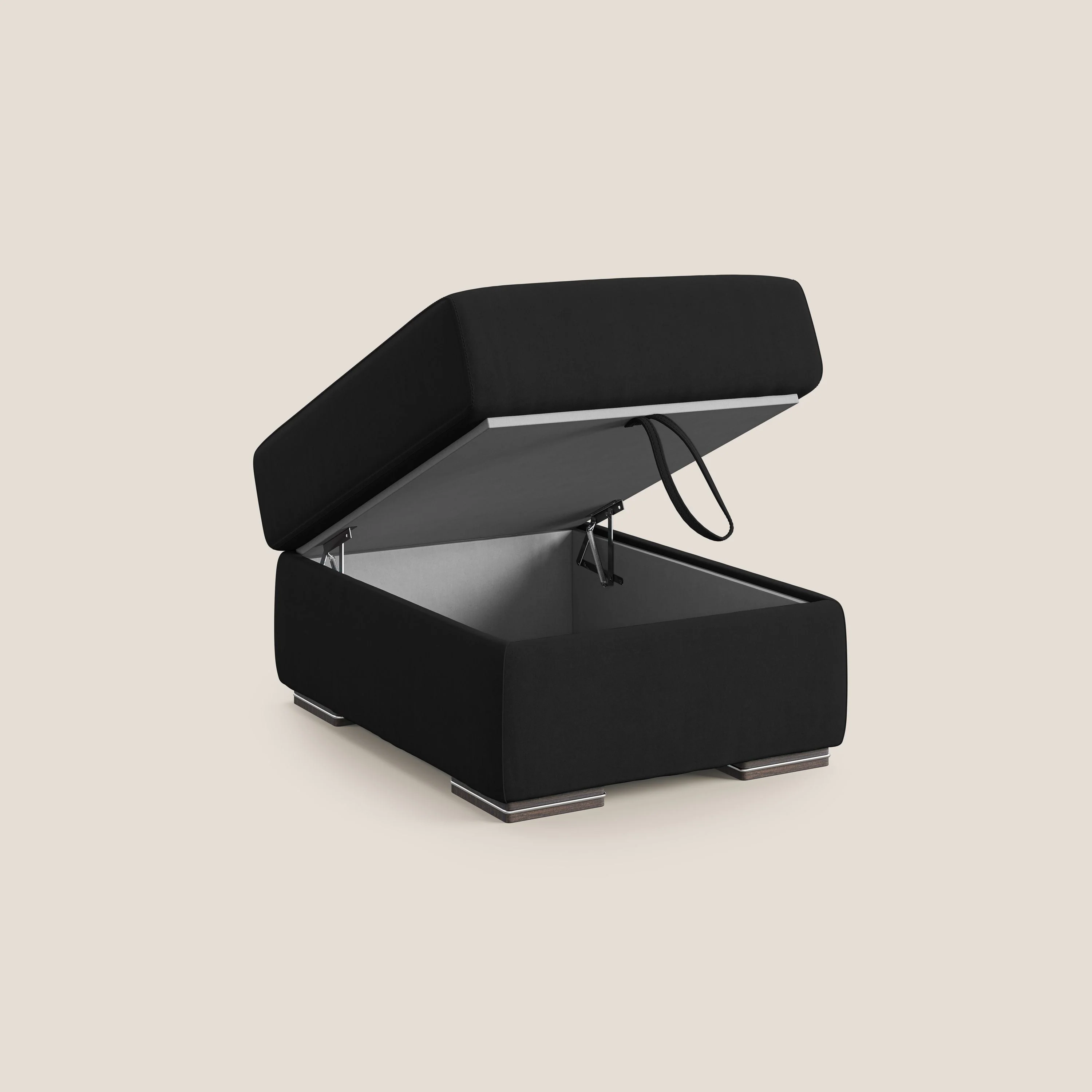 Sun pouf coffre en microfibre détachable T11 noir - Image 6