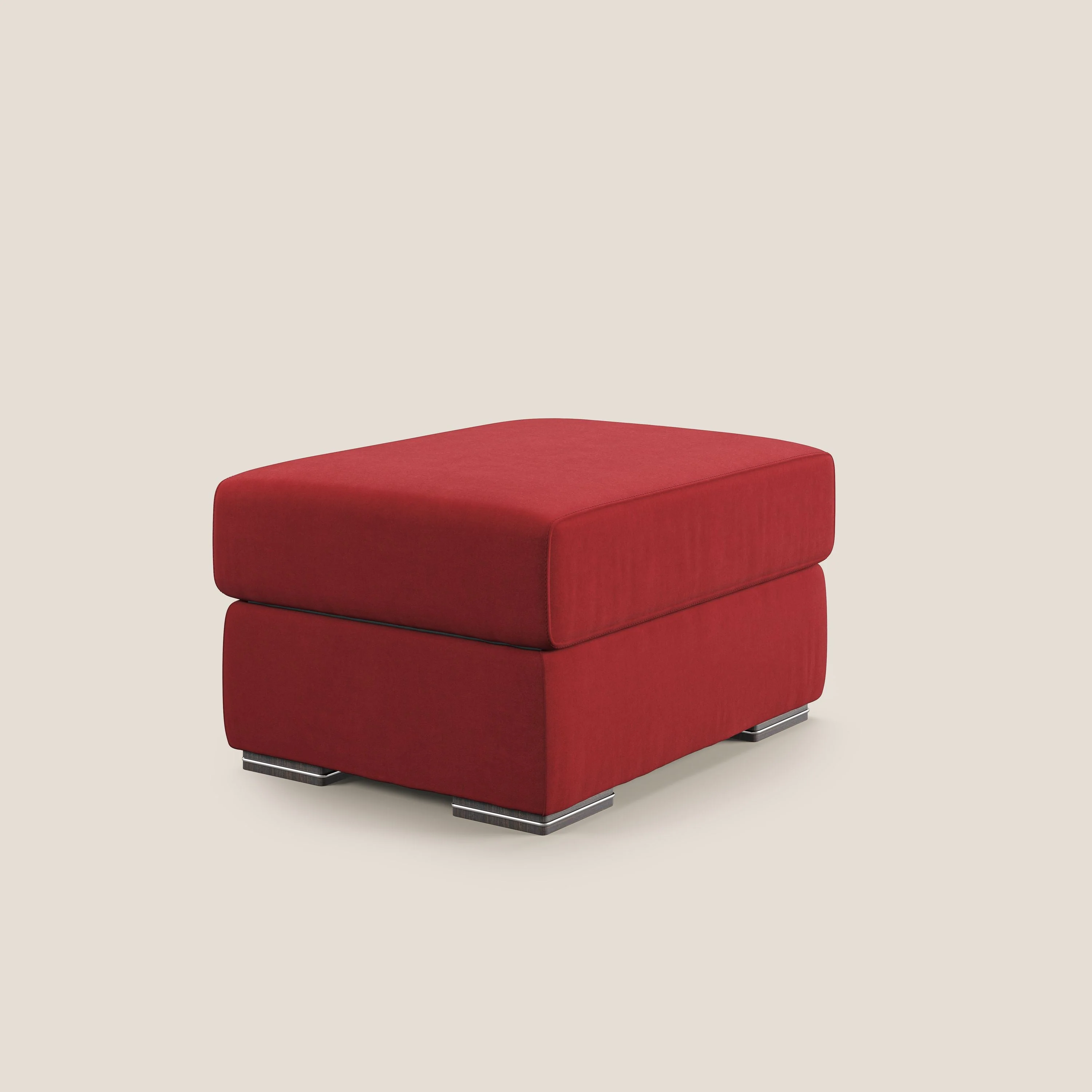 Sun pouf coffre en microfibre détachable T11 rouge - Image 3