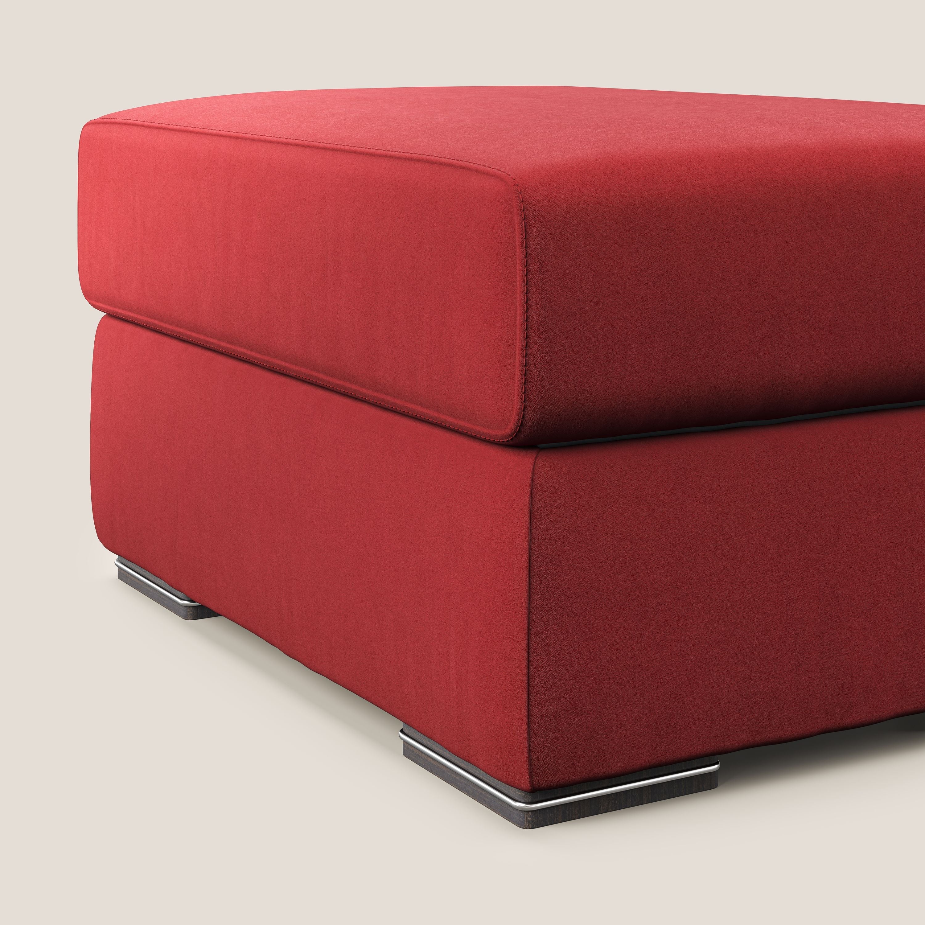Sun pouf coffre en microfibre détachable T11 rouge - Image 4