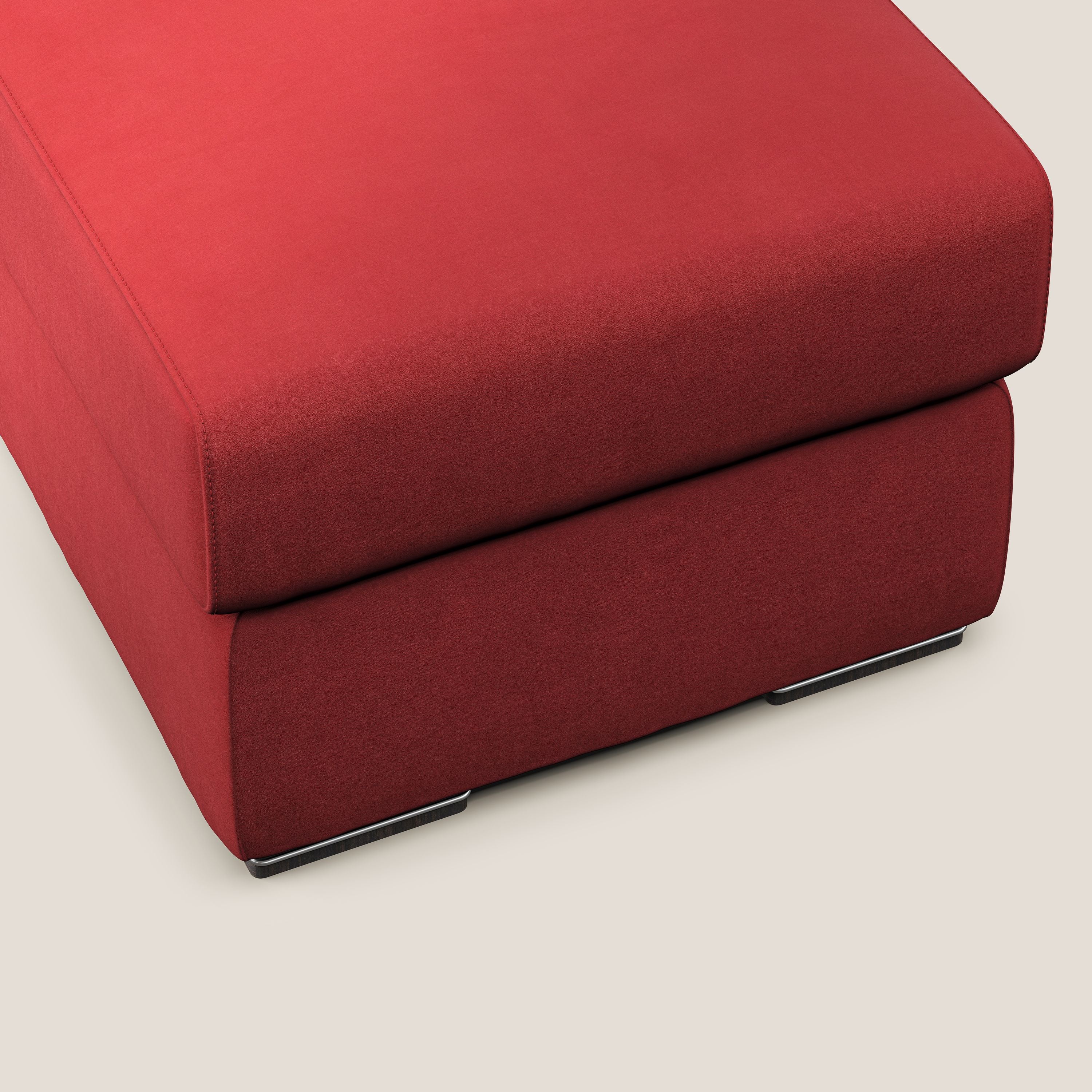 Sun pouf coffre en microfibre détachable T11 rouge - Image 5