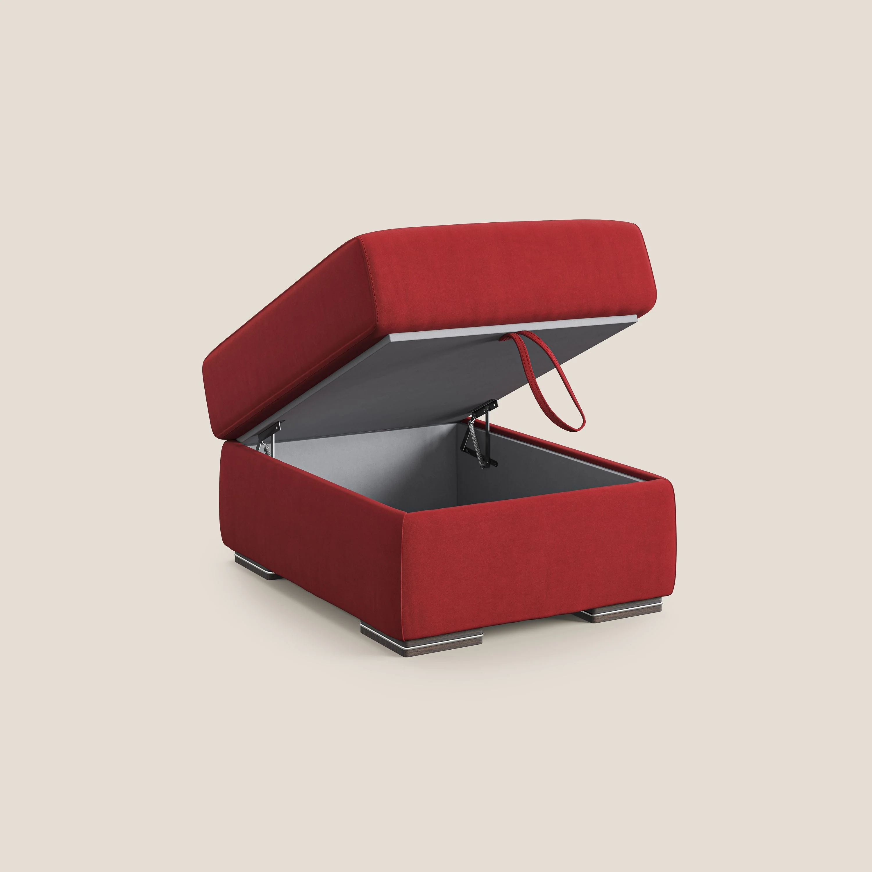 Sun pouf coffre en microfibre détachable T11 rouge - Image 7